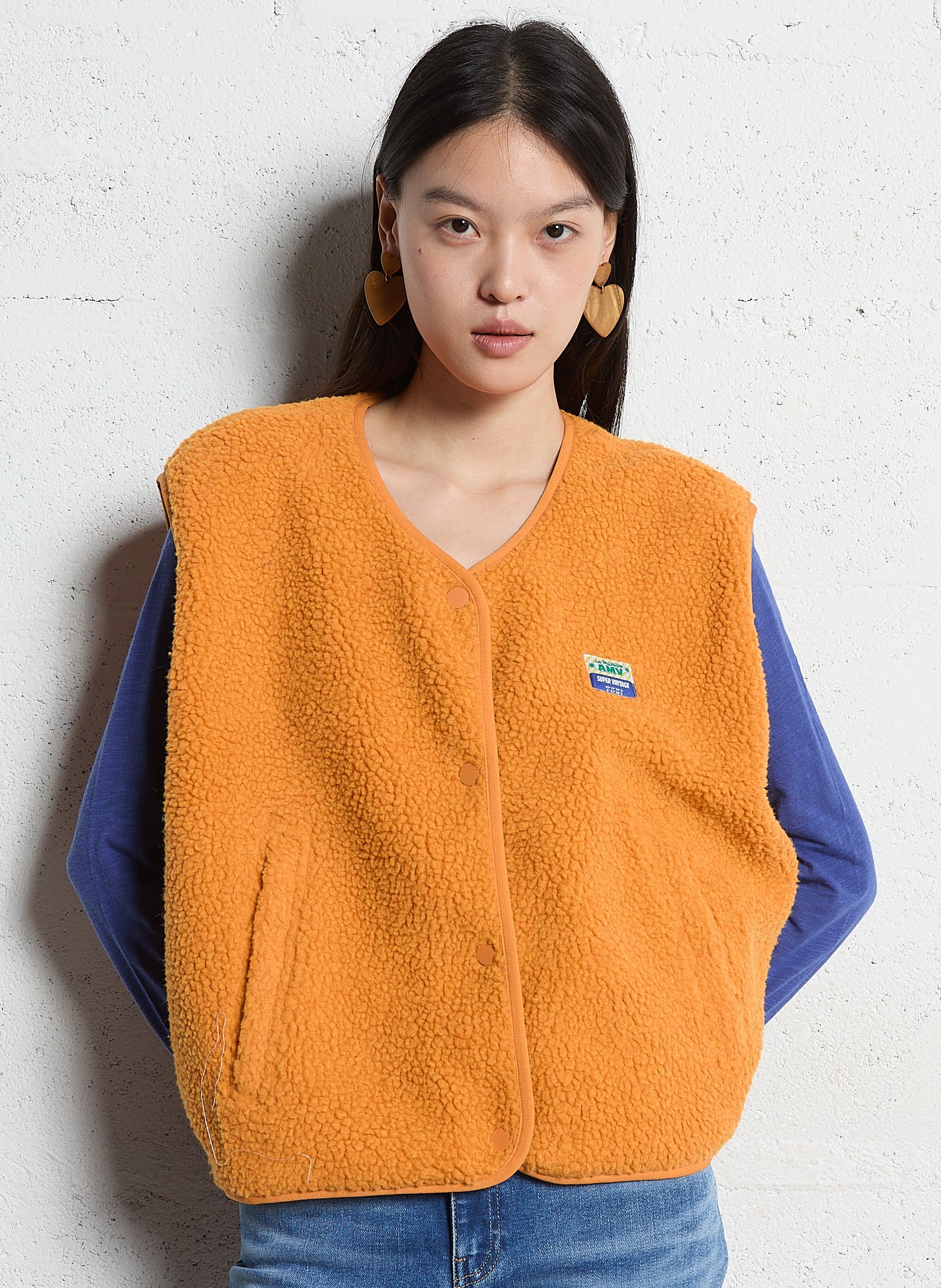 Gilet col rond molletonné sans manches hoktown  Nectarine