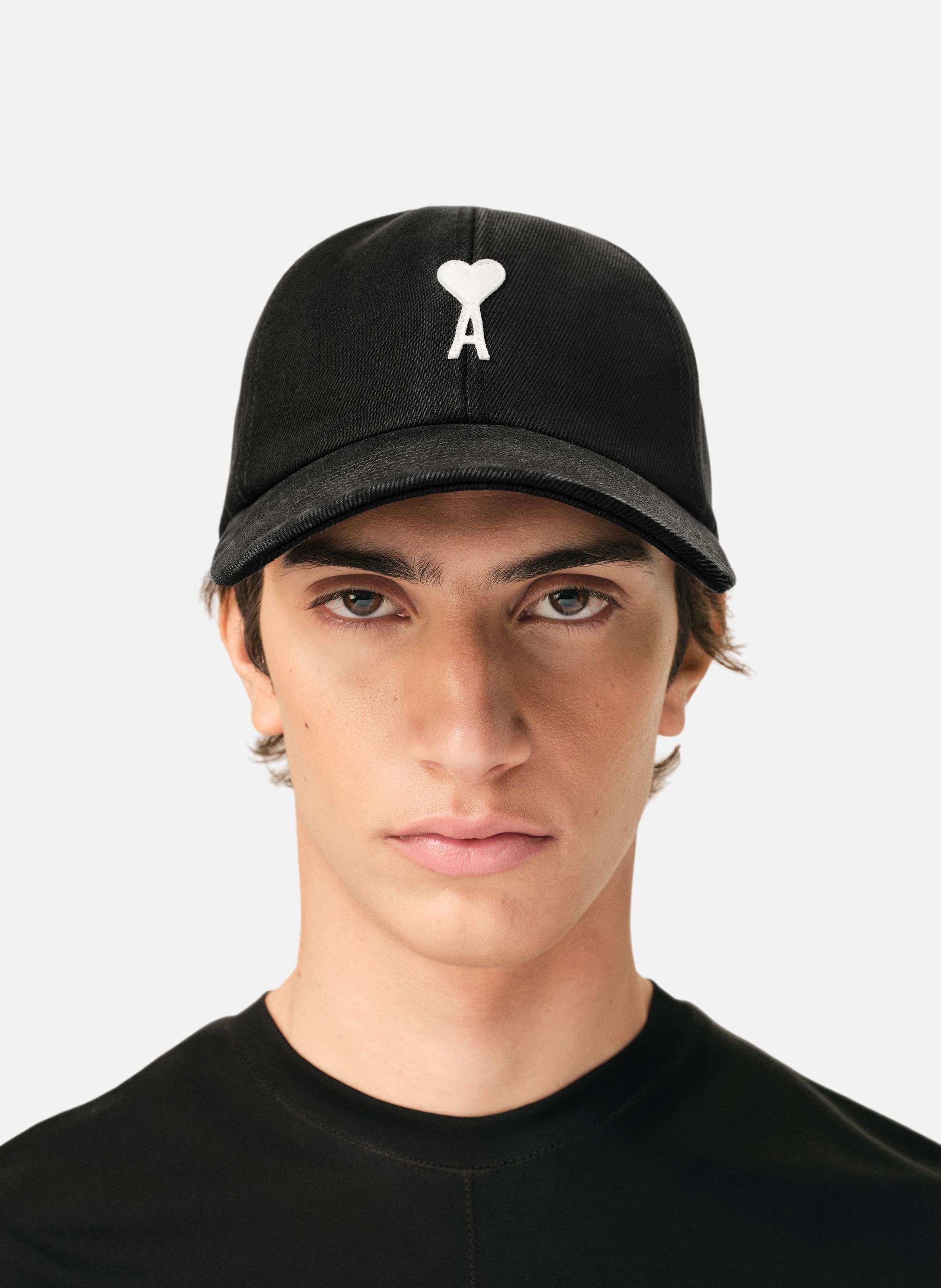 Casquette empiècement feutré ami unisexe en coton AMI PARIS Noir