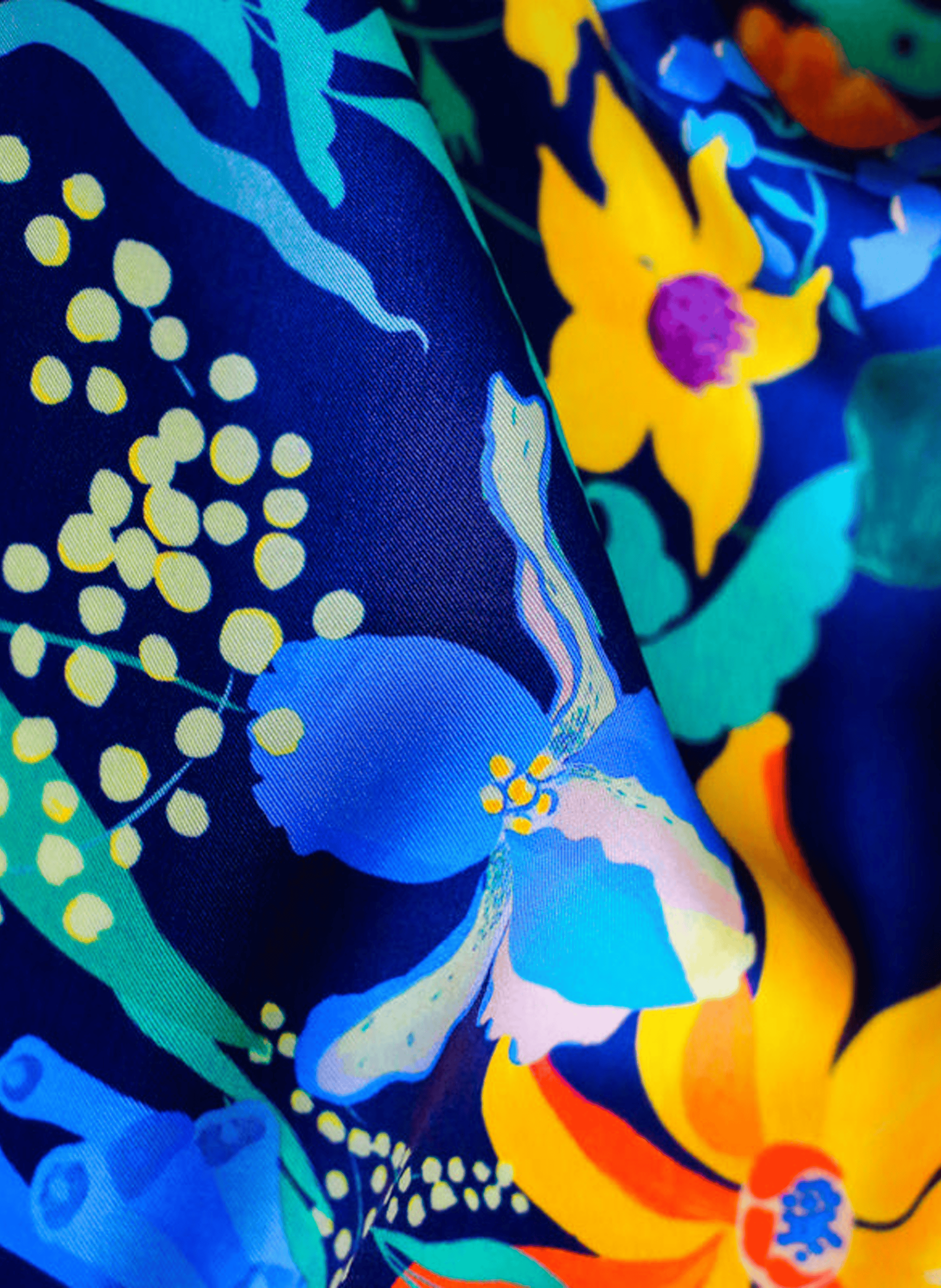 Bois Enchanté - Carré 45 imprimé en soie PETITJEAN PARIS Multicolore