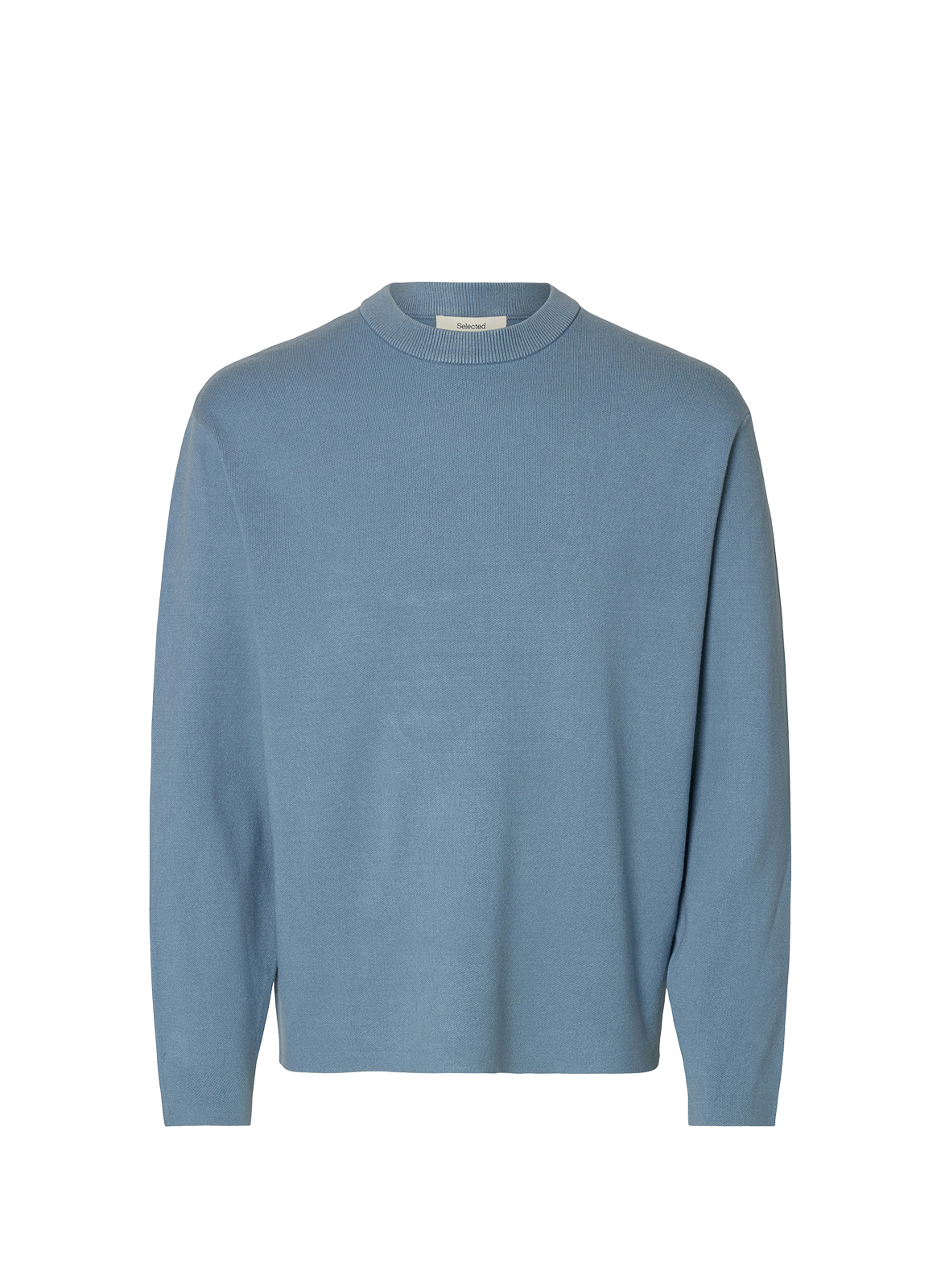 Pull droit à col côtelé SELECTED Bleu