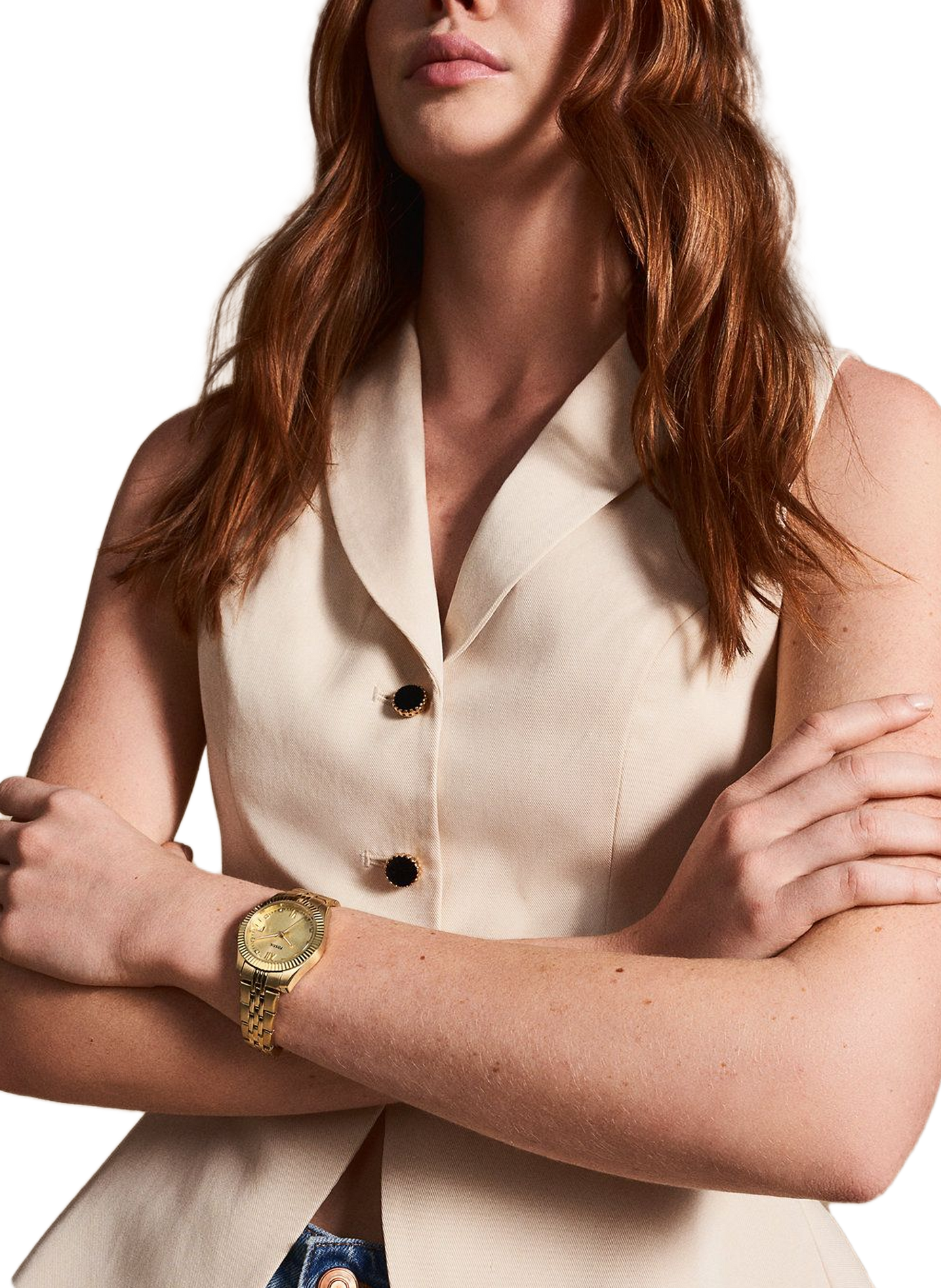 Montre quartz en acier FOSSIL Doré