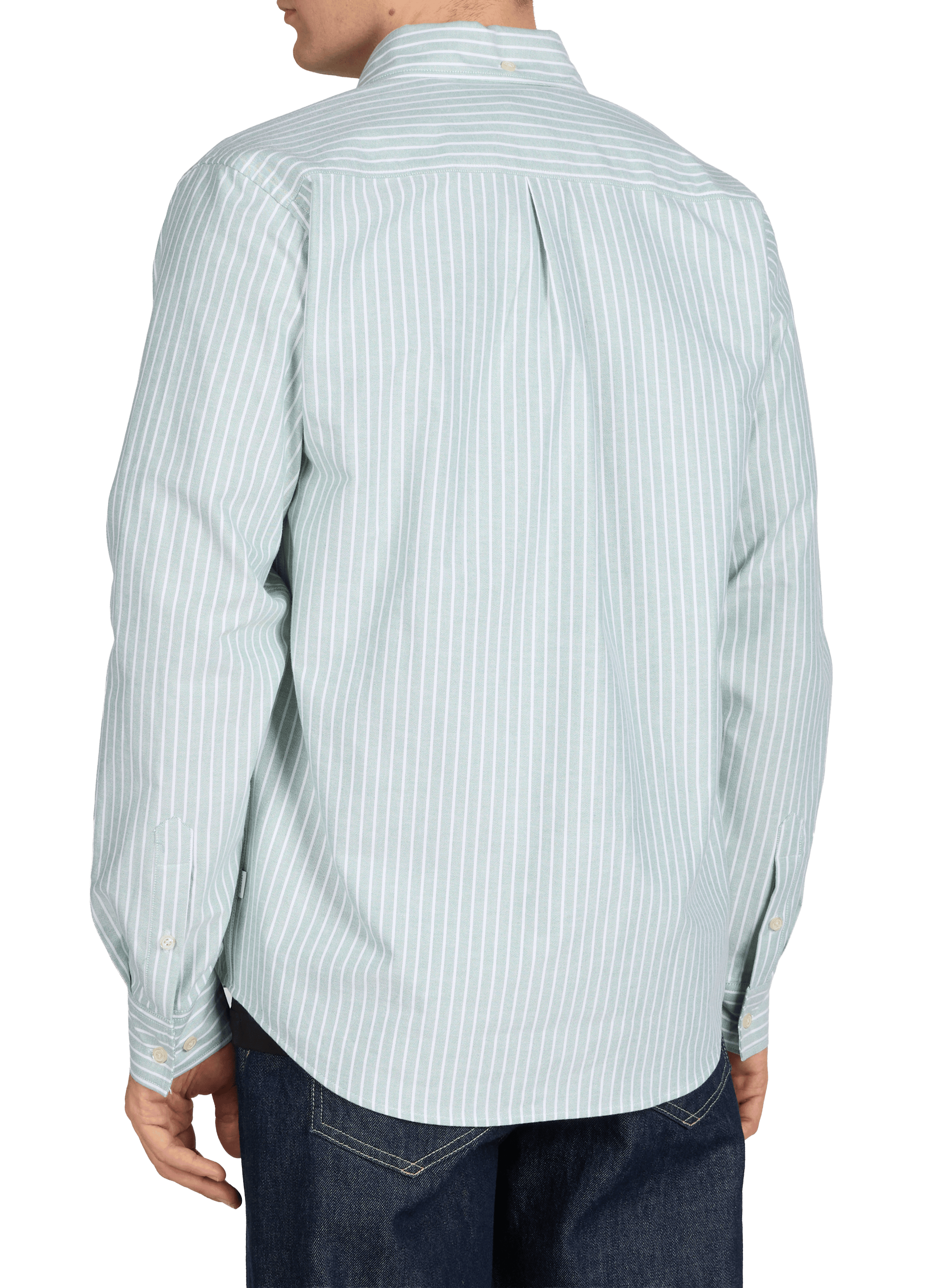 Striped Konrad shirt in blended cotton LES DEUX Green