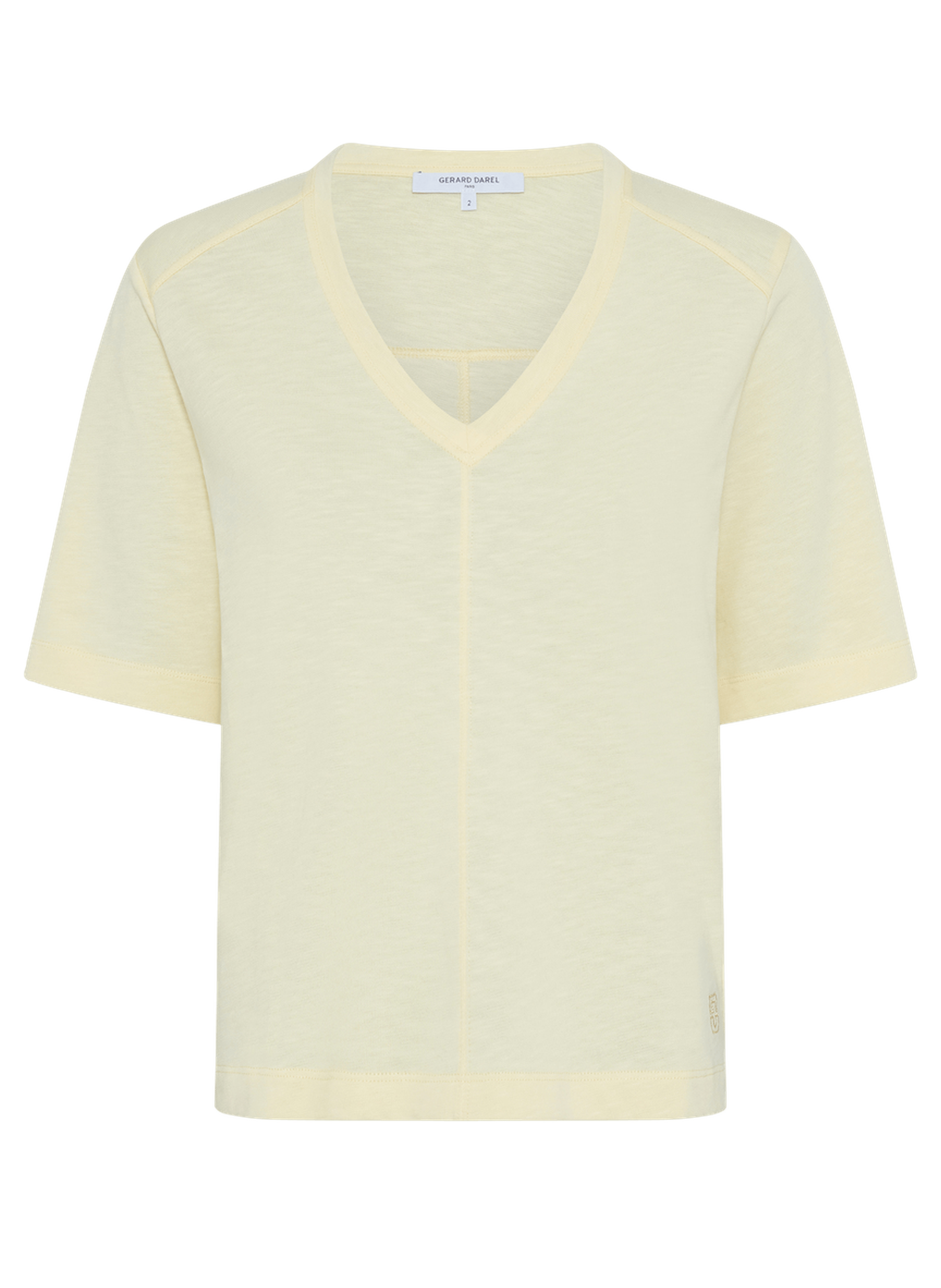 T-shirt V en coton - MARISA GERARD DAREL Jaune