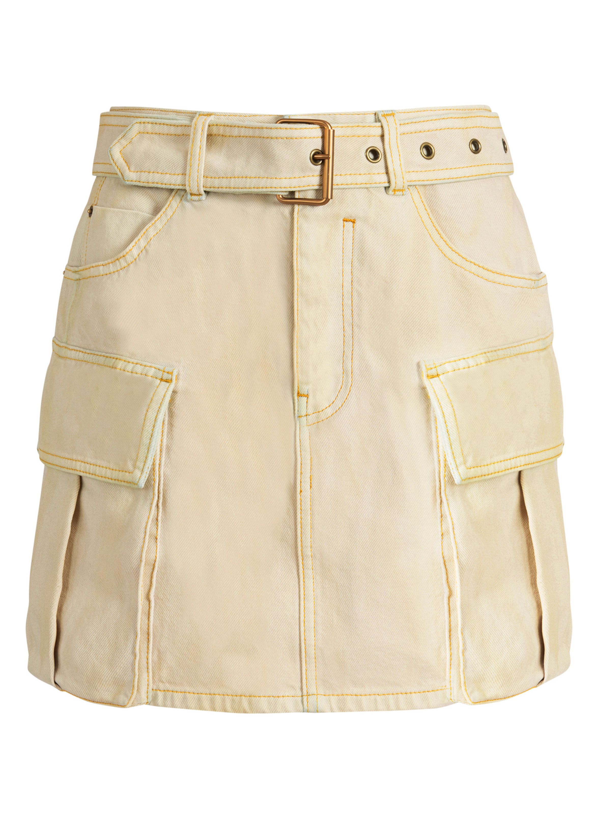 Jupe en denim délavé BALMAIN Beige
