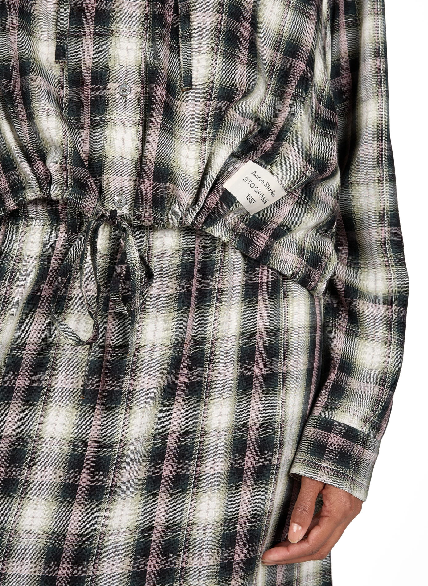 Chemise à capuche avec carreaux ACNE STUDIOS Multicolore