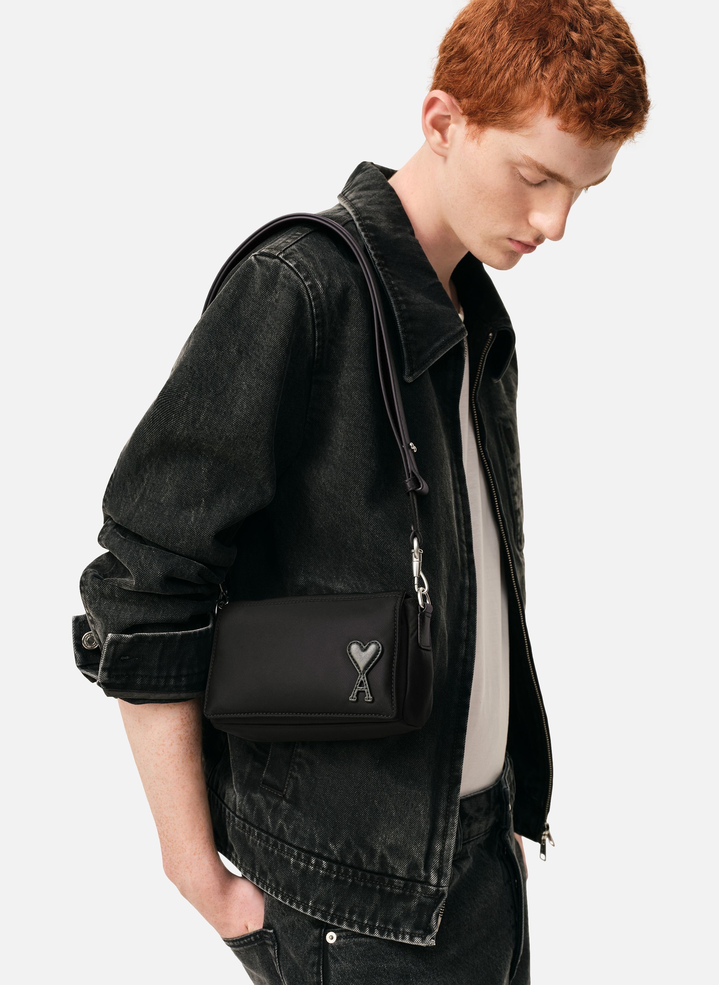 Sac Lunch Box Marcel En Nylon Ouatiné unisexe AMI PARIS Noir