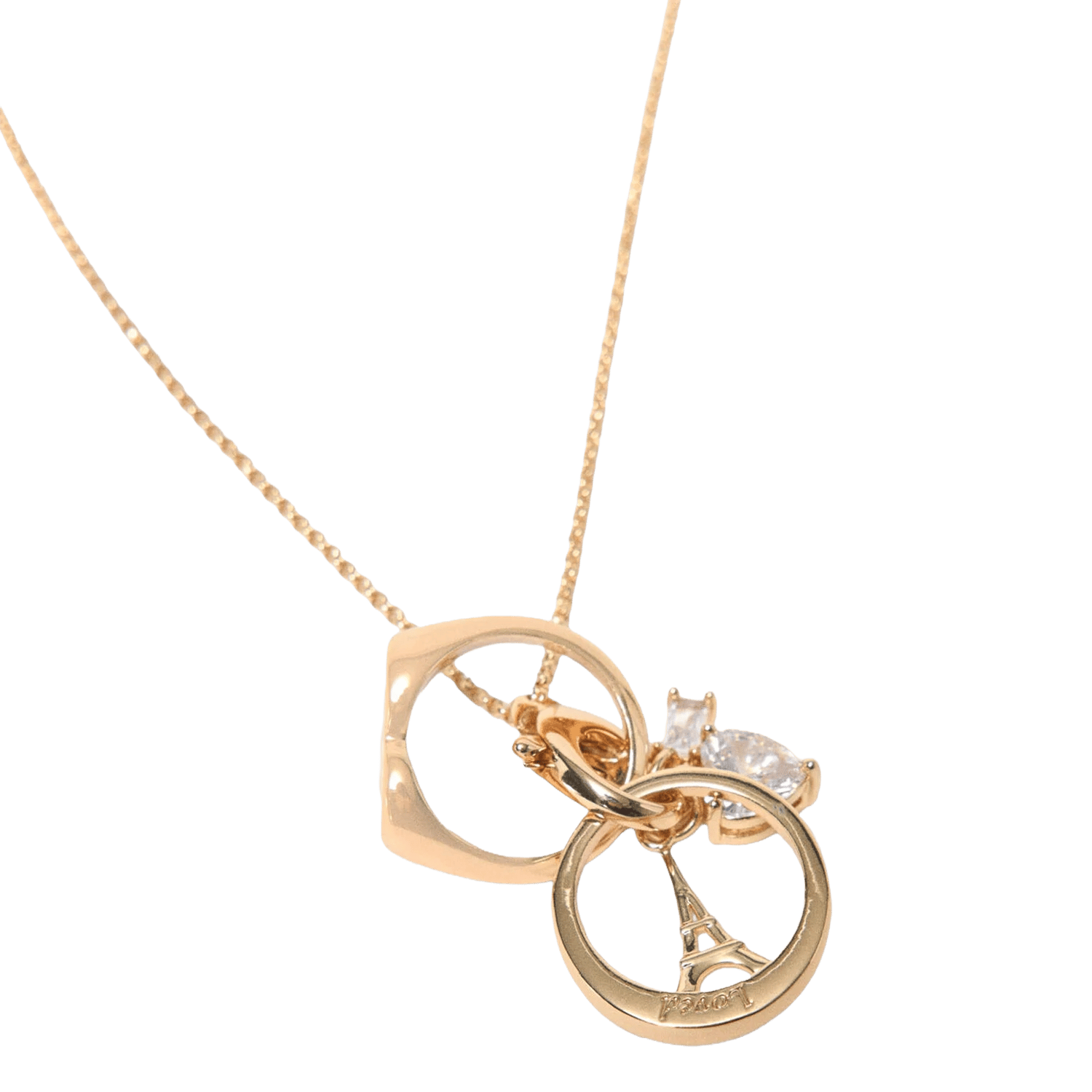 Collier à pendentifs anneaux en laiton MAJE Doré