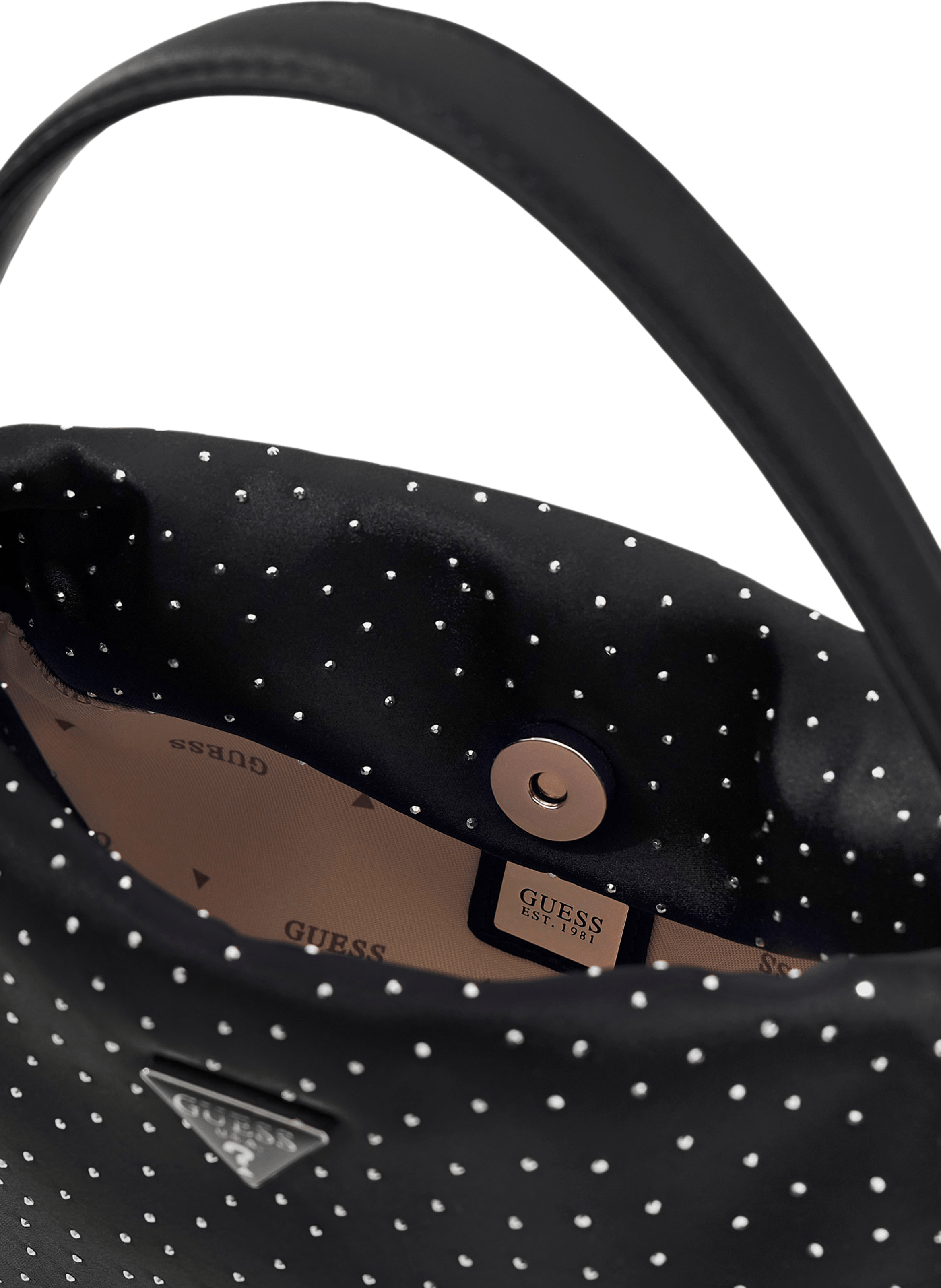 Mini handbag Elsie with rhinestones GUESS Black