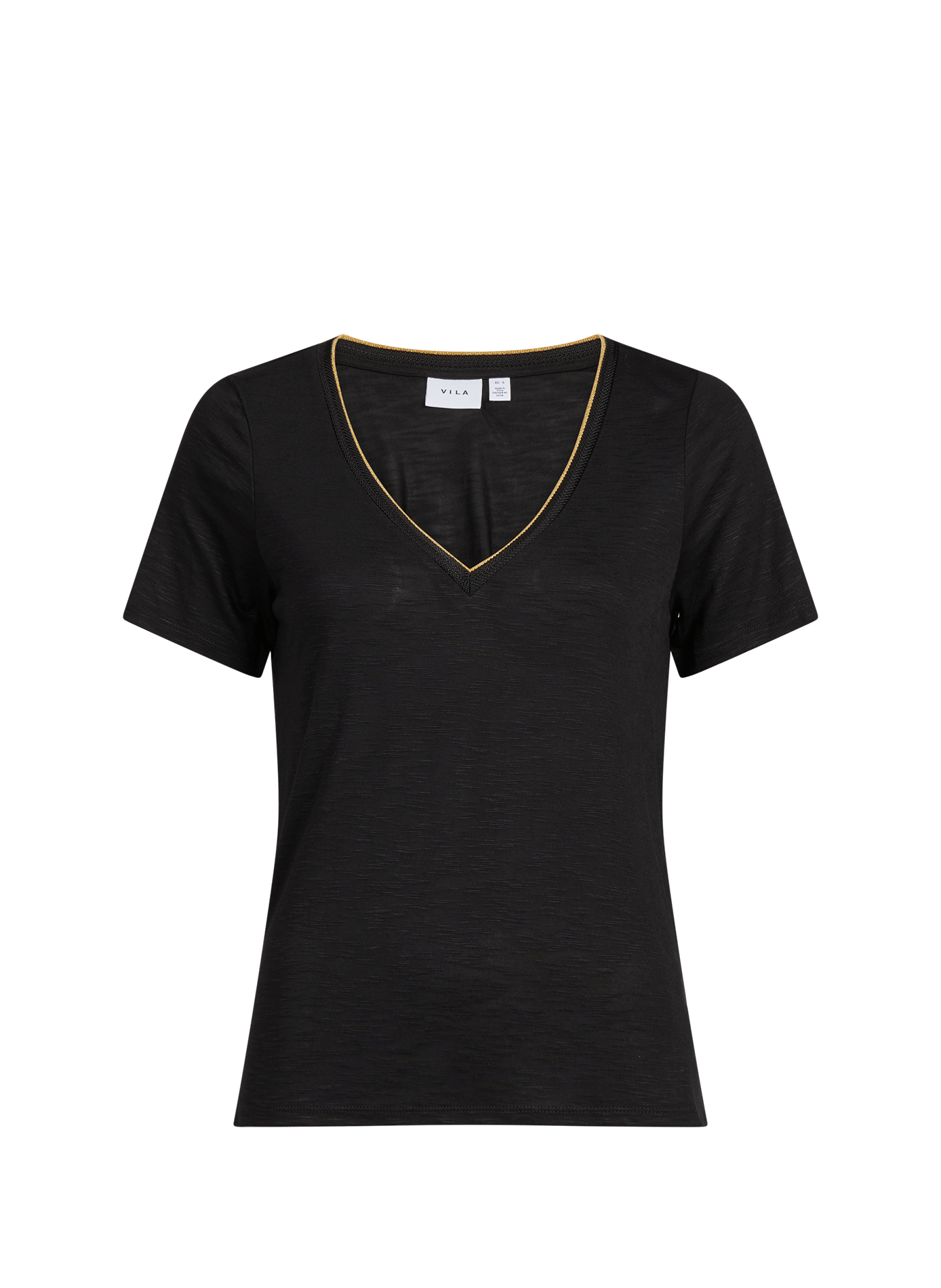 T-shirt Vinoel col V VILA Noir