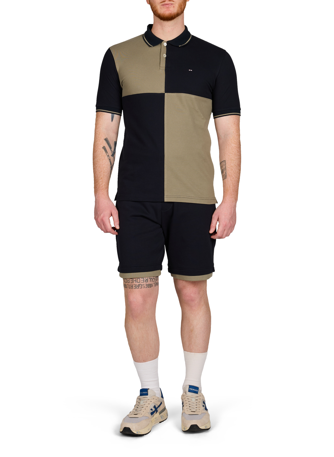 Short sleeve cotton polo shirt EDEN PARK Beige