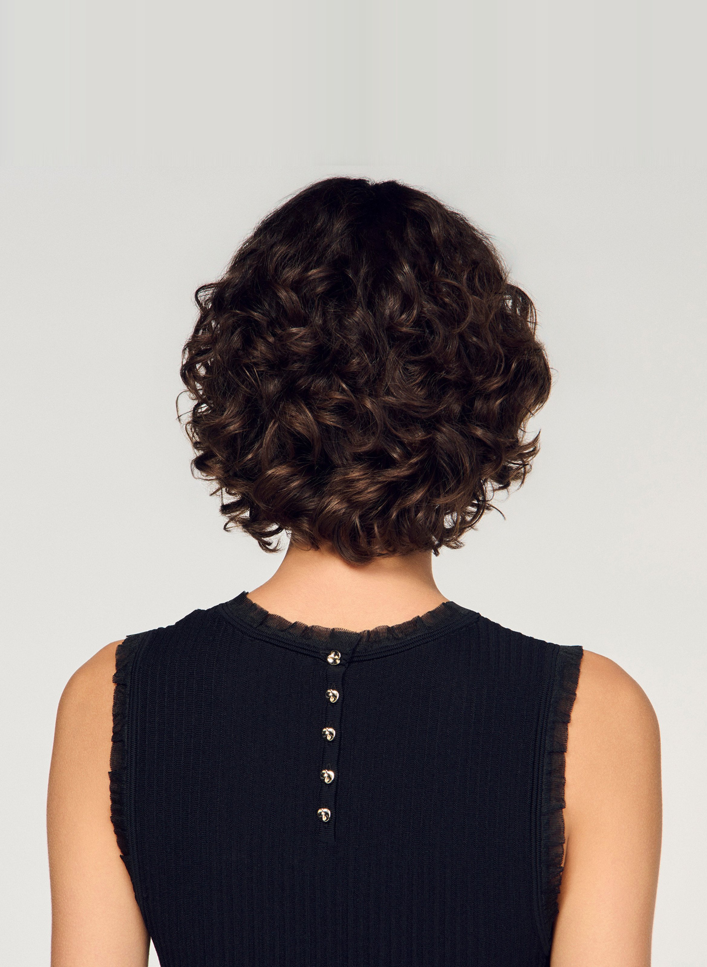 Top à volants en maille ajusté SANDRO Noir