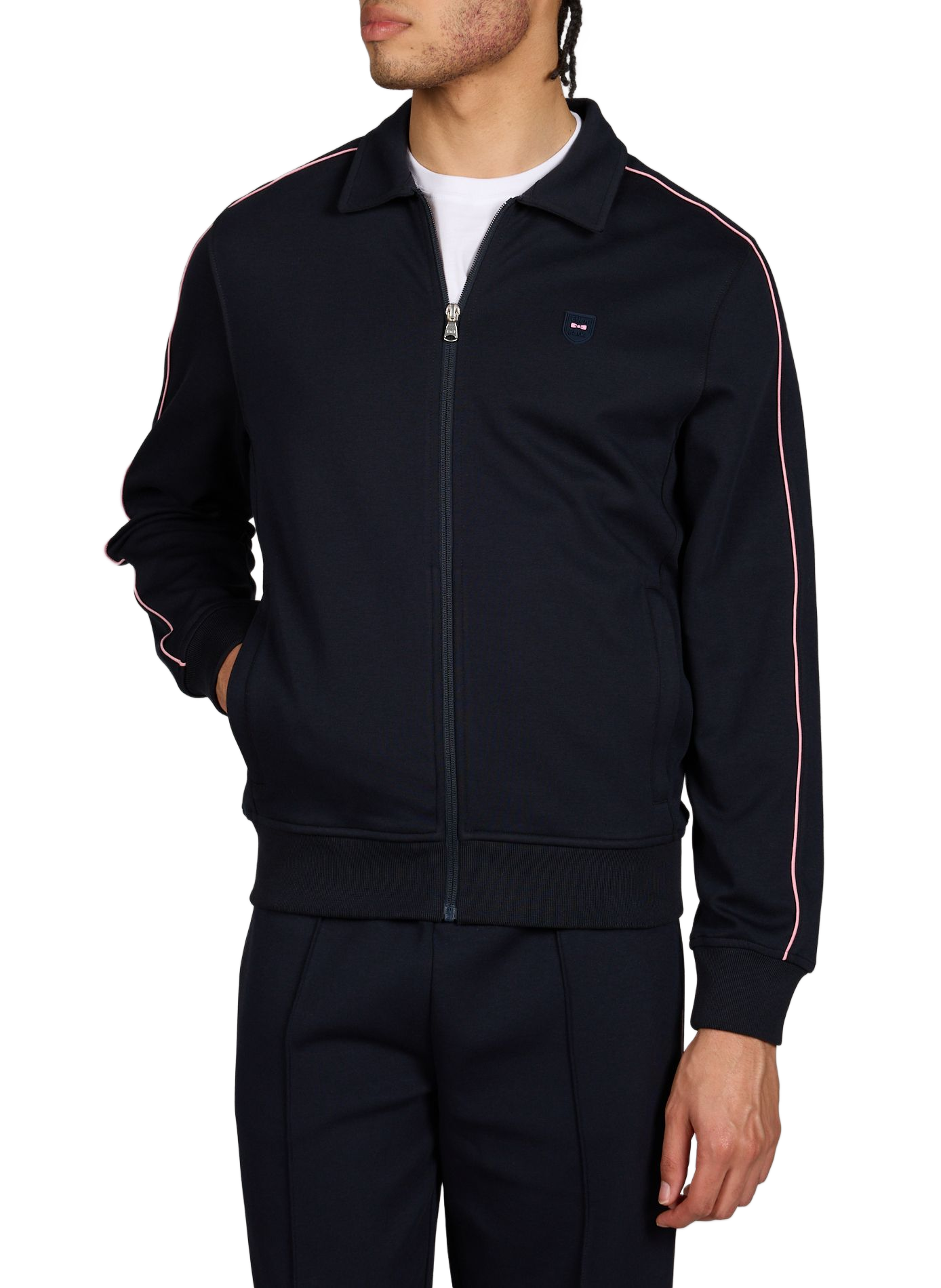 Gilet col classique zippé EDEN PARK Bleu