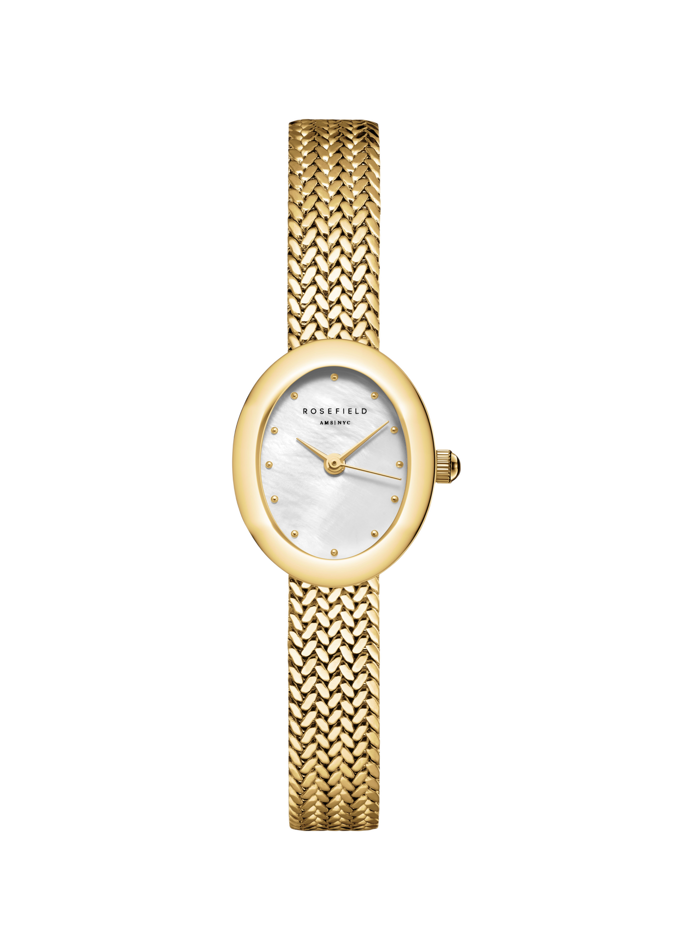 Montre classique Mini Oval en acier inoxydable ROSEFIELD Blanc