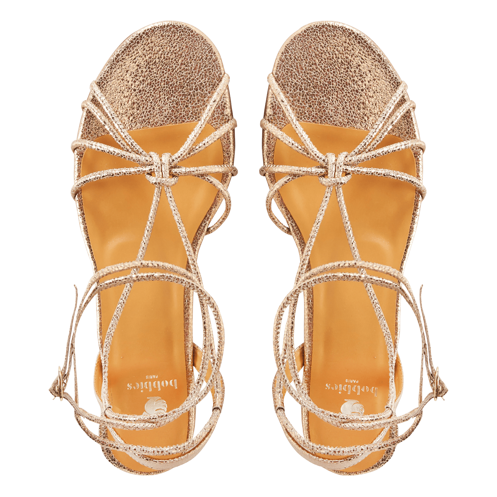 Sandales à ton en cuir métallisé tara BOBBIES Doré
