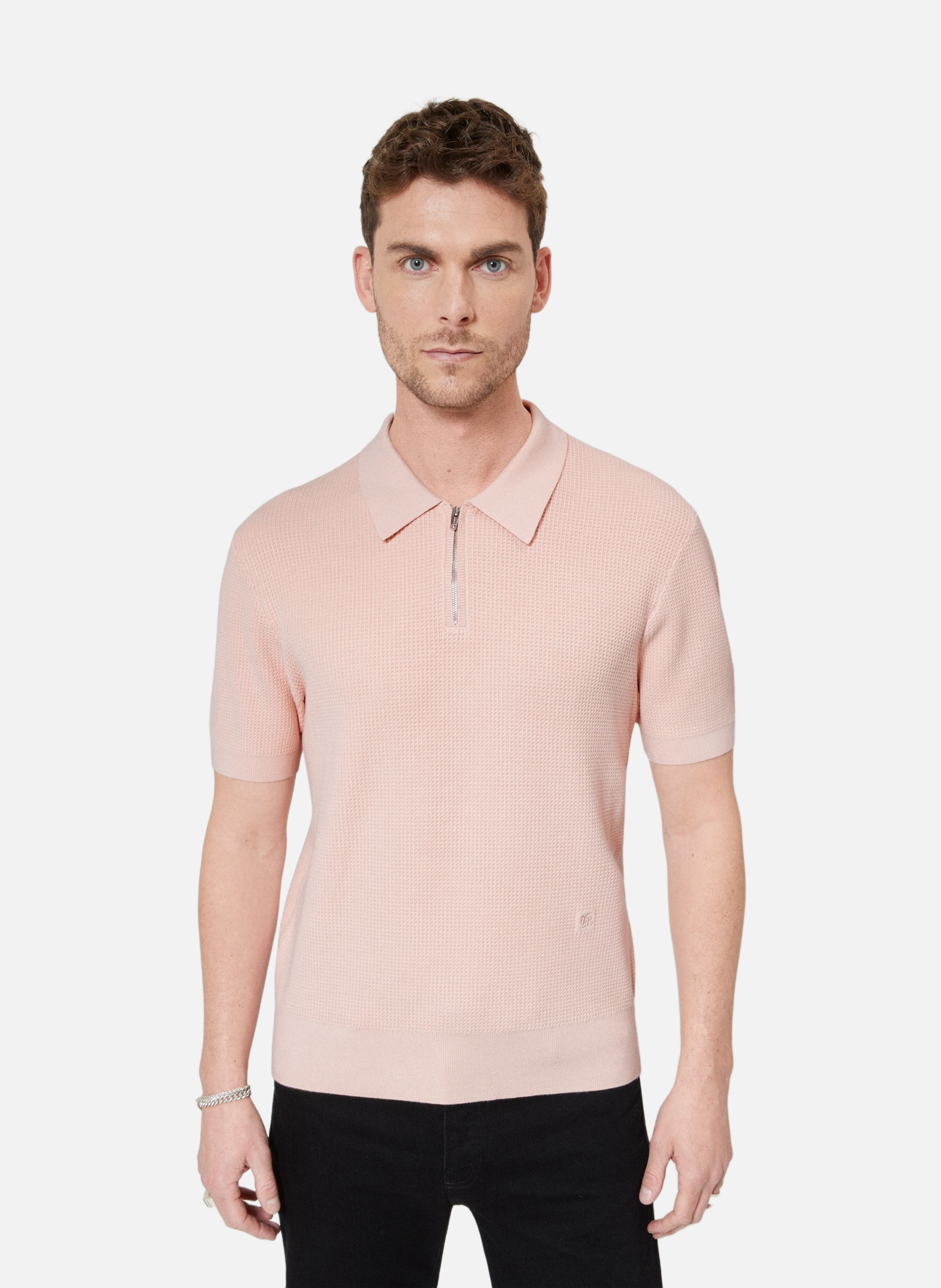 Pull col polo à zip THE KOOPLES Rose