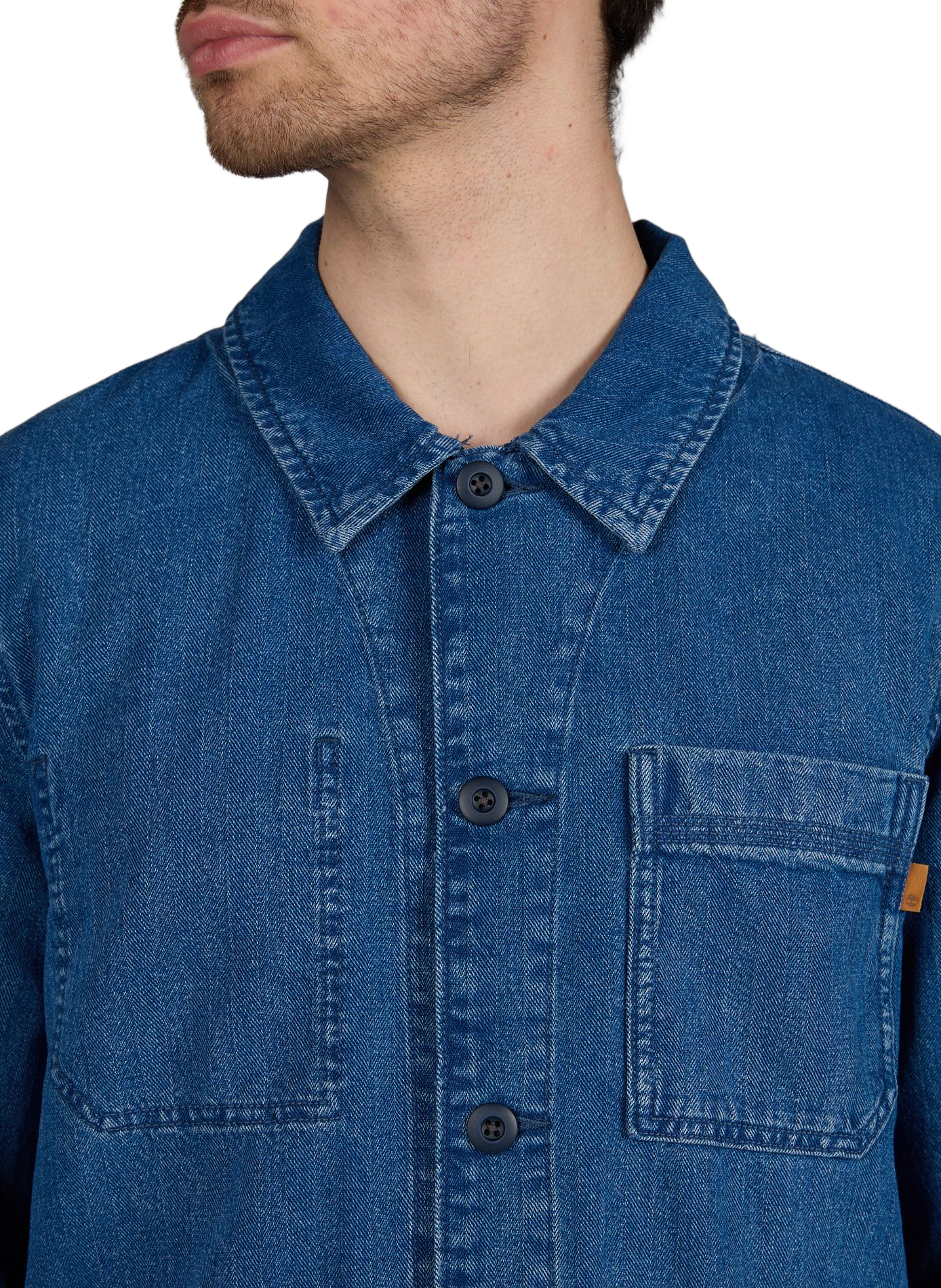 Straight cotton denim shirt jacket TIMBERLAND Blue