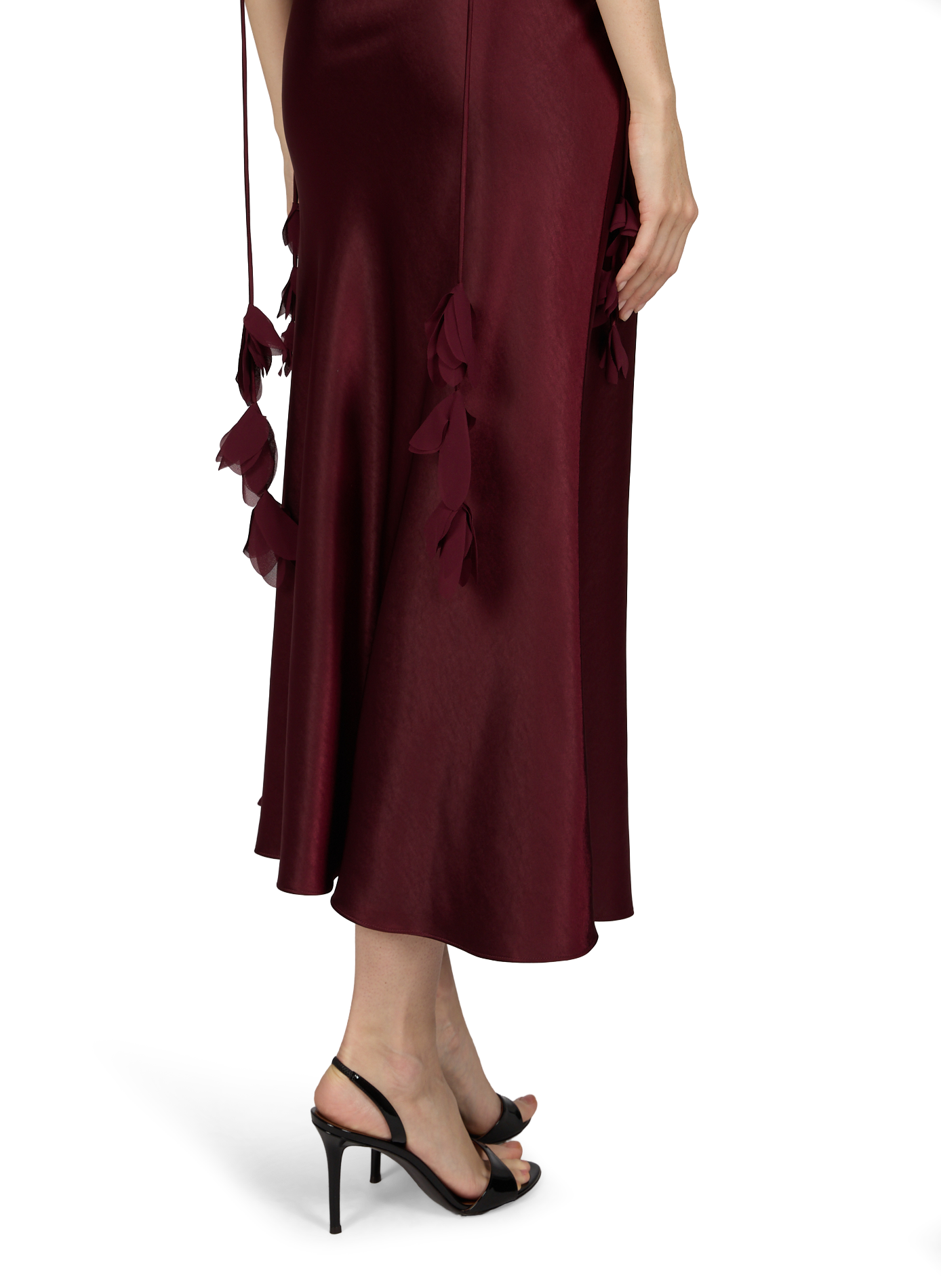 Long satin Dress SELF PORTRAIT Red