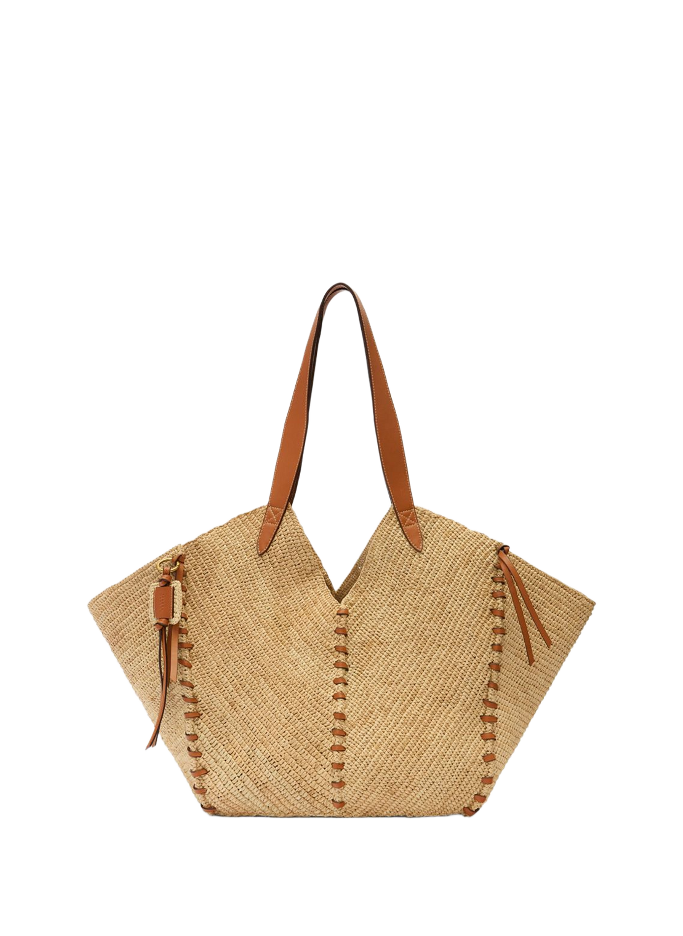 Tampa raffia and leather tote bag ISABEL MARANT Multicolour