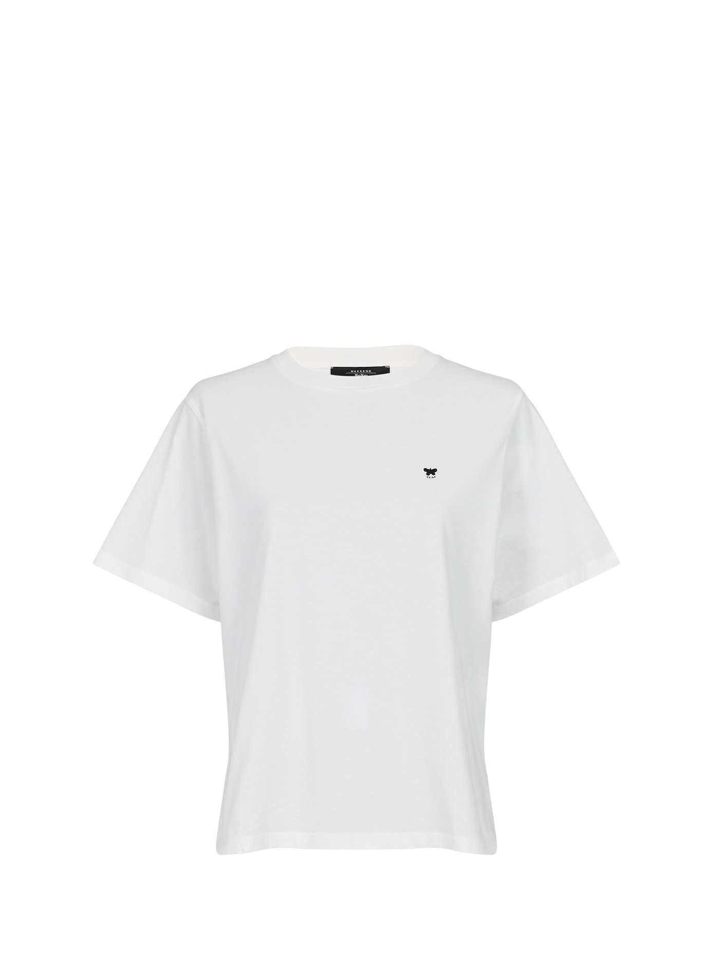 Straight t-shirt with embroidered butterfly logo in cotton. MAX MARA WEEK END White