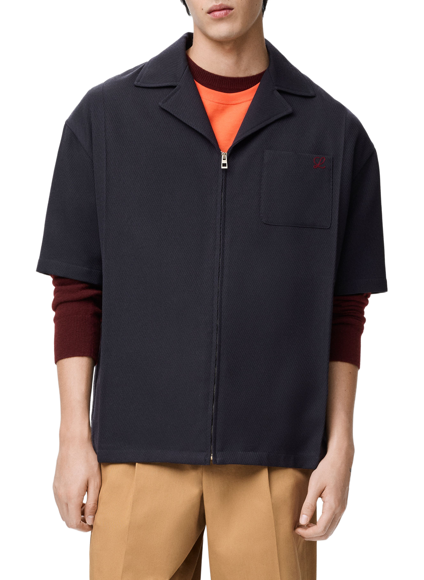 Chemise manches courtes en laine LOEWE Bleu