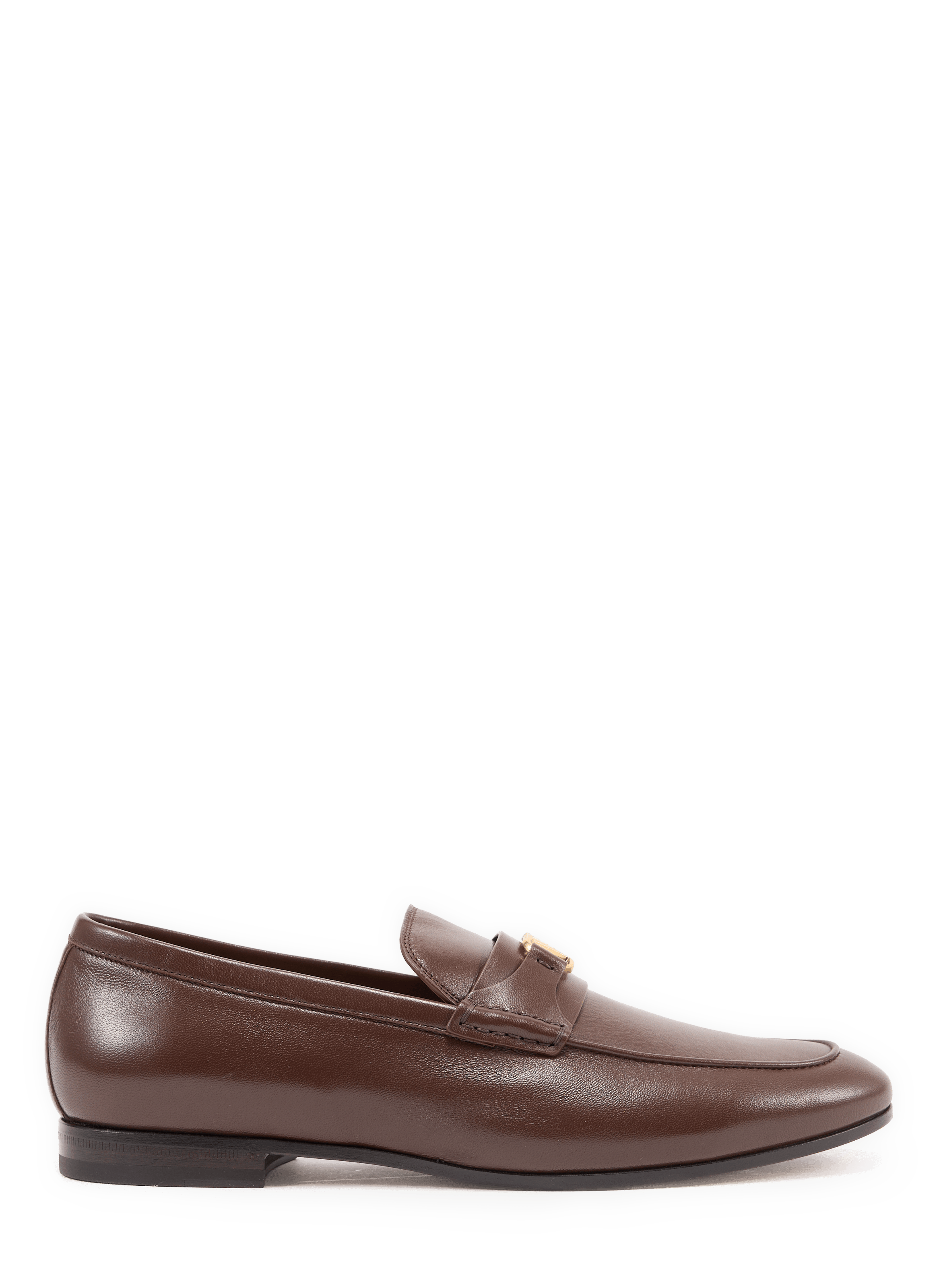 Loafers with golden buckle in leather VALENTINO Brown