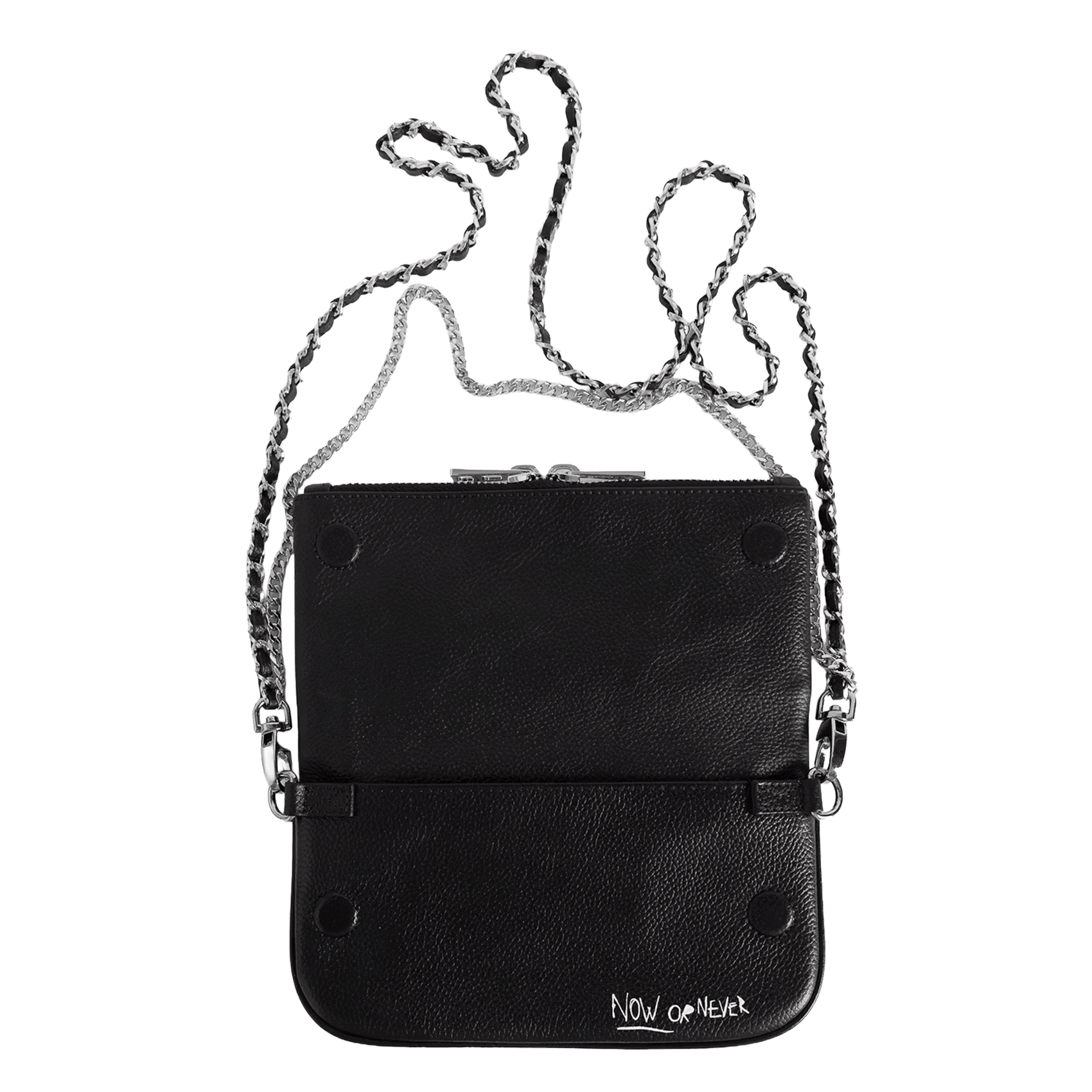 Sac bandoulière en cuir imprimé rock mini ZADIG&VOLTAIRE Noir