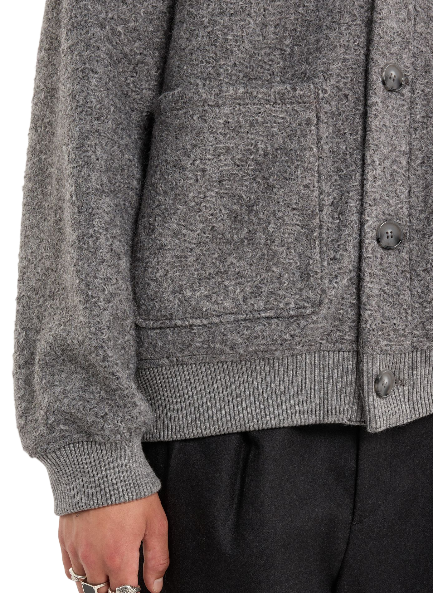 V-hals wollen vest met rits SAISON 1865 Grijs