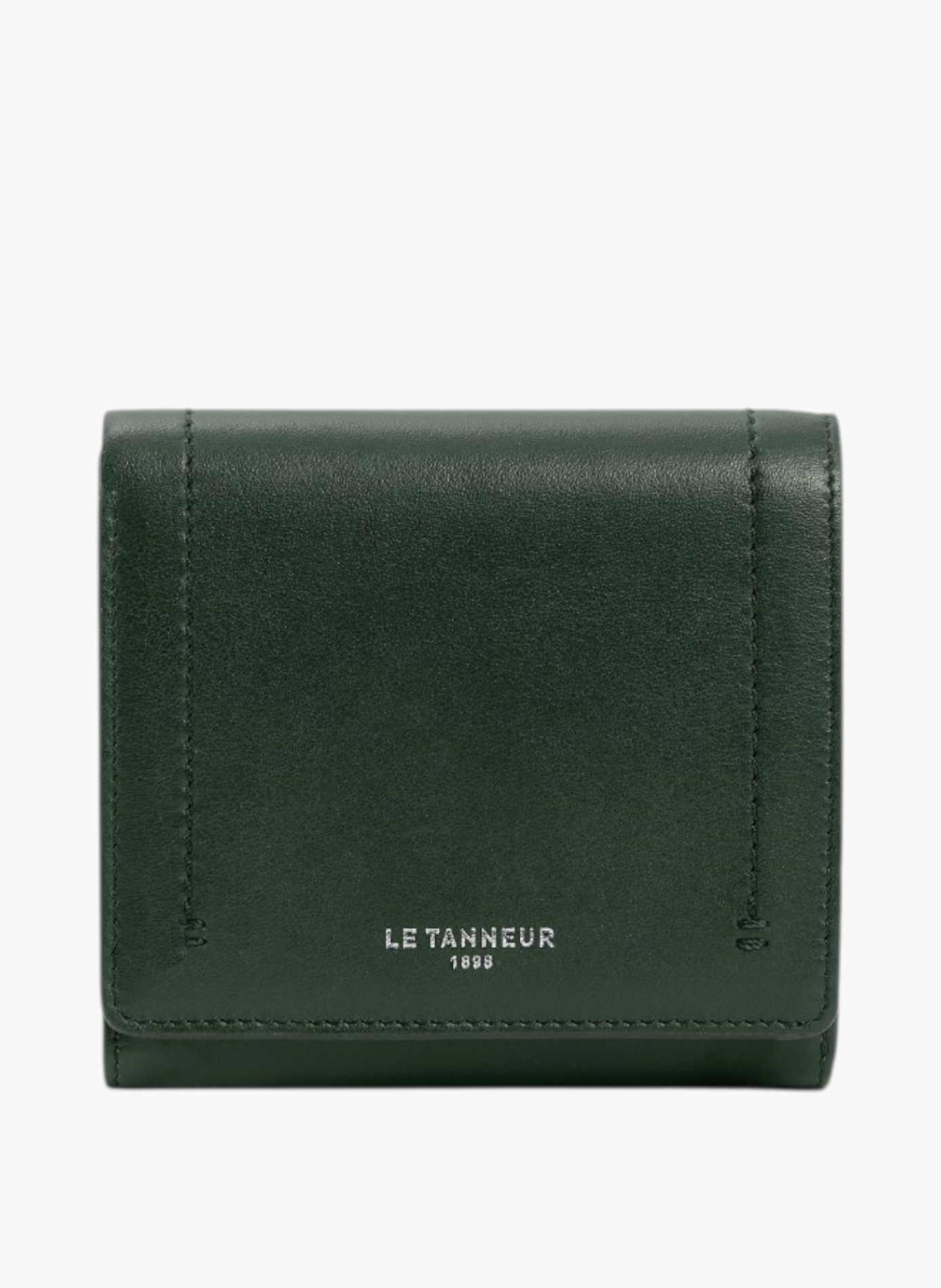 Petit portefeuille à rabat louison en cuir lisse LE TANNEUR Vert