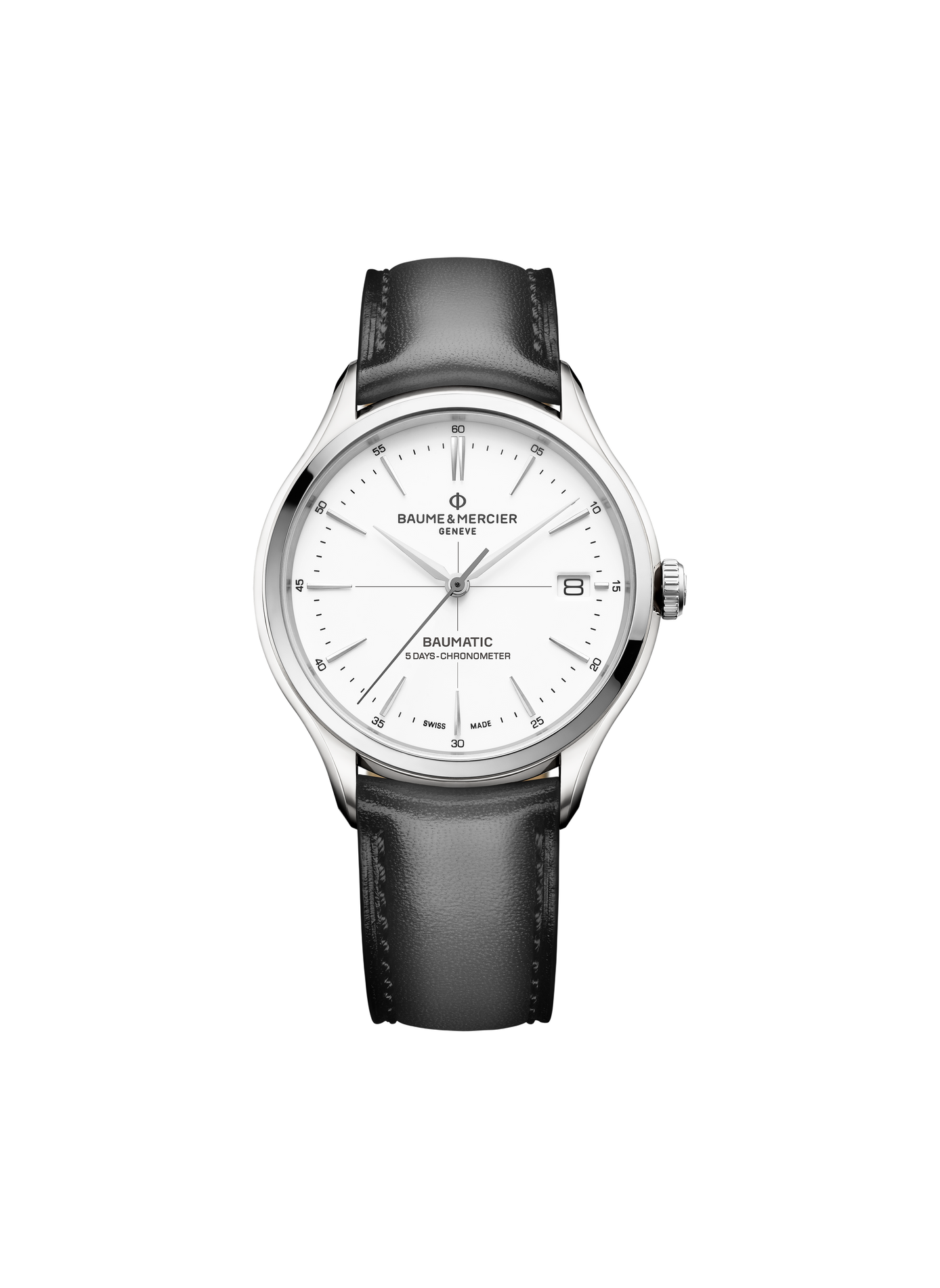Montre automatique Clifton en cuir BAUME & MERCIER Blanc