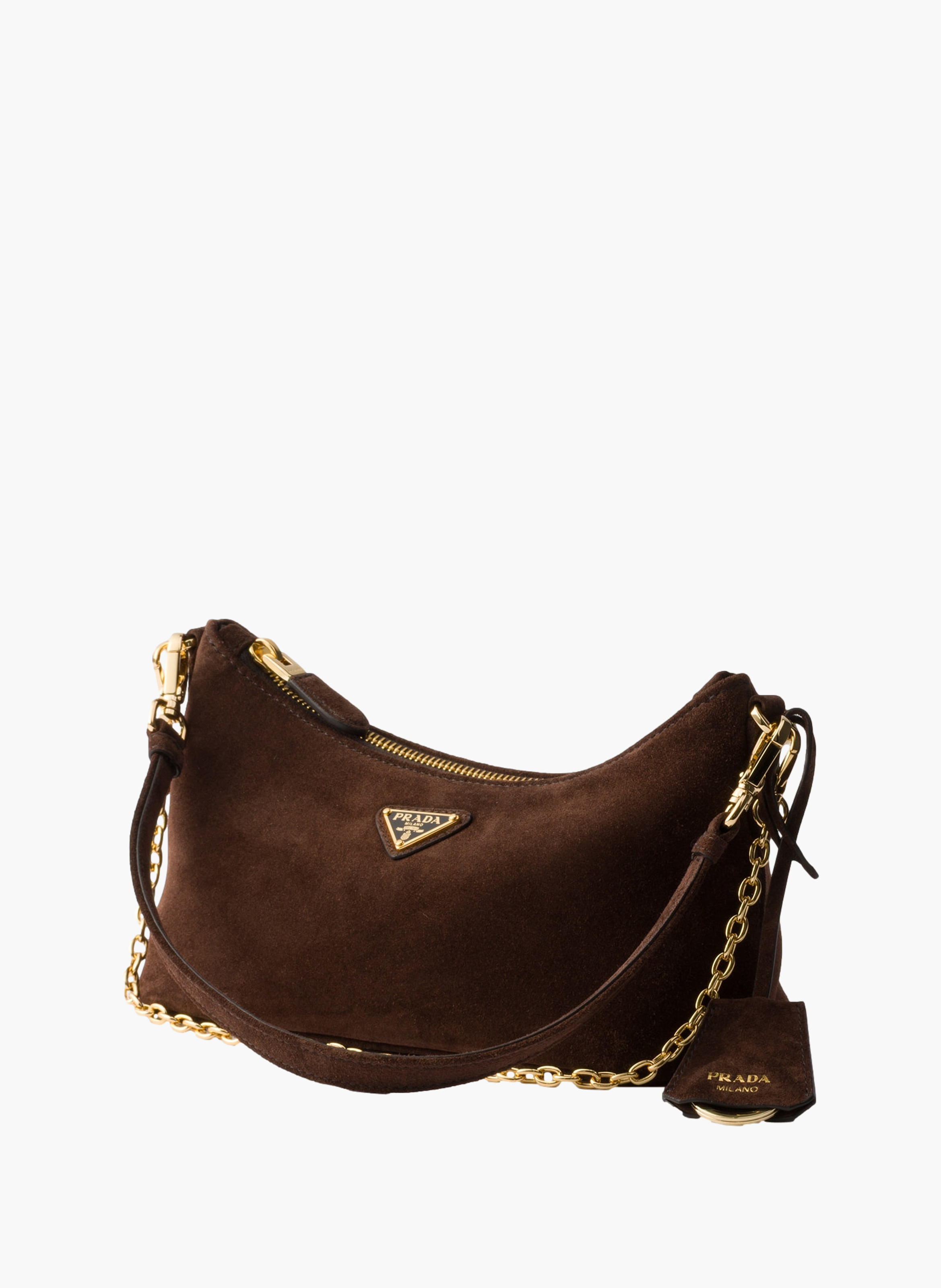 Mini sac en veau velours PRADA Marron