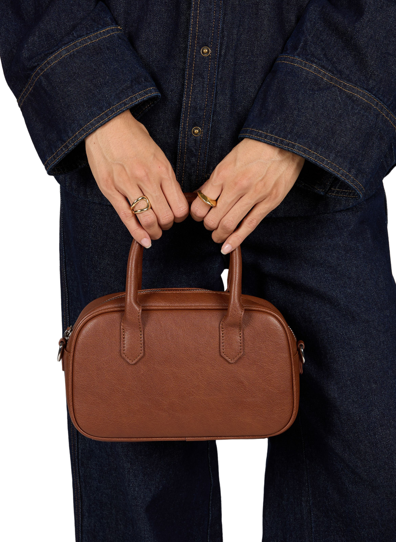 Kleines einfarbiges Handtasche AU PRINTEMPS PARIS Braun