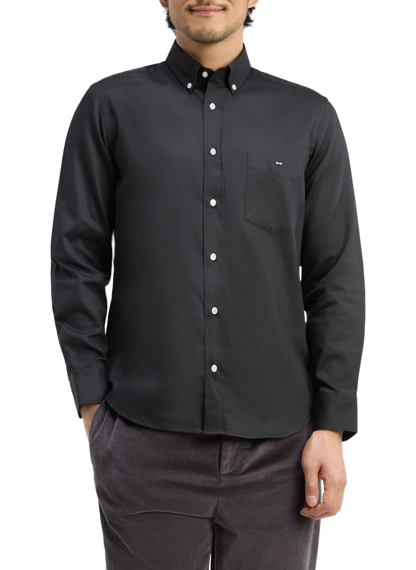 Chemise droite en coton EDEN PARK Khaki
