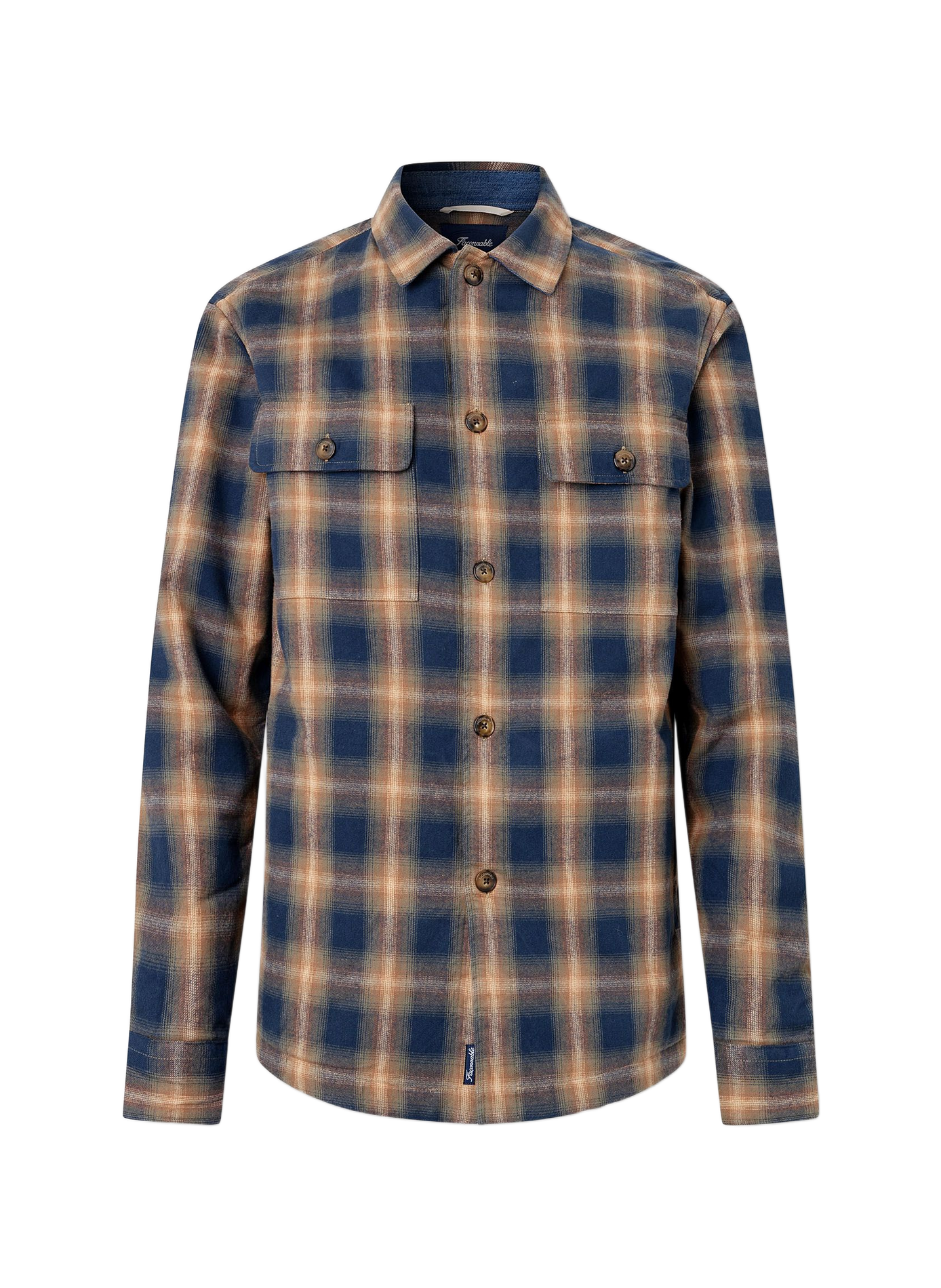 Chemise droite à carreaux en coton FACONNABLE Brown