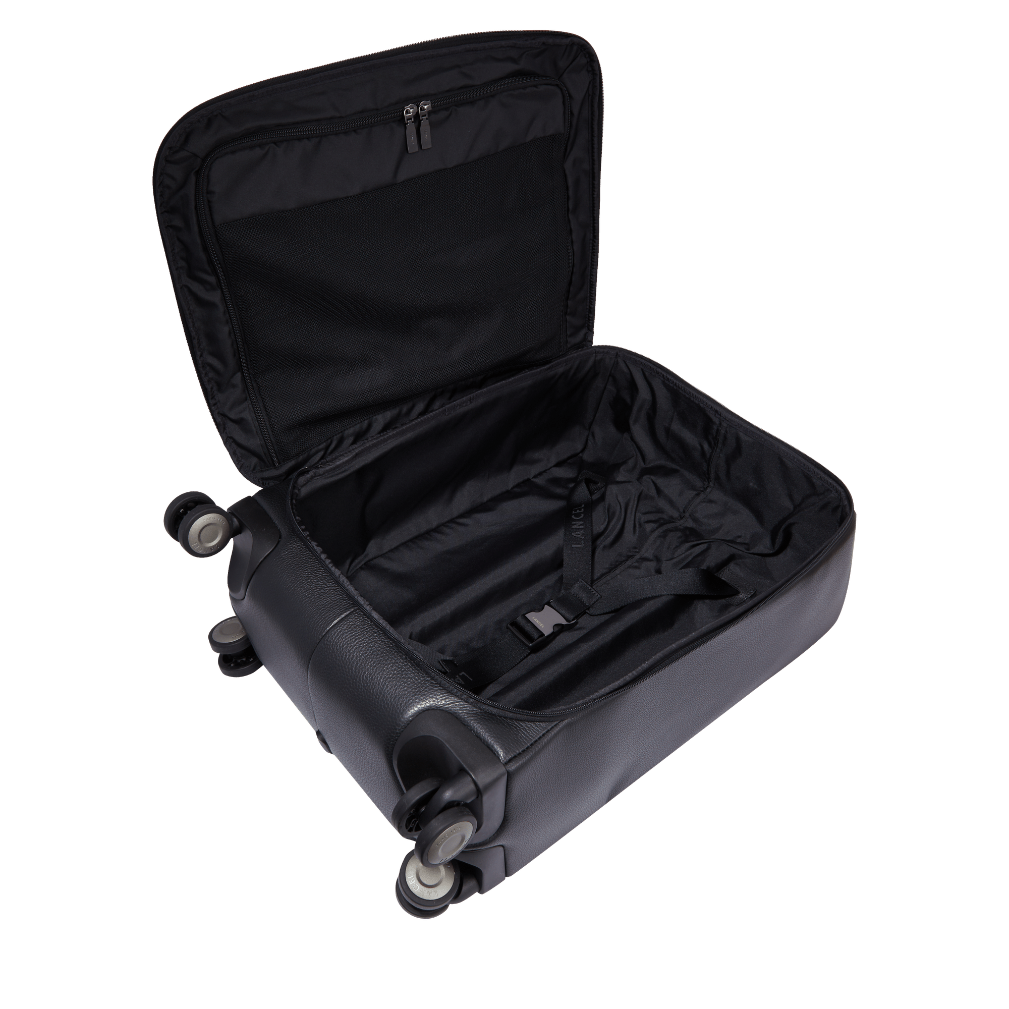Valise cabine en cuir velouté grainé souple LANCEL Noir
