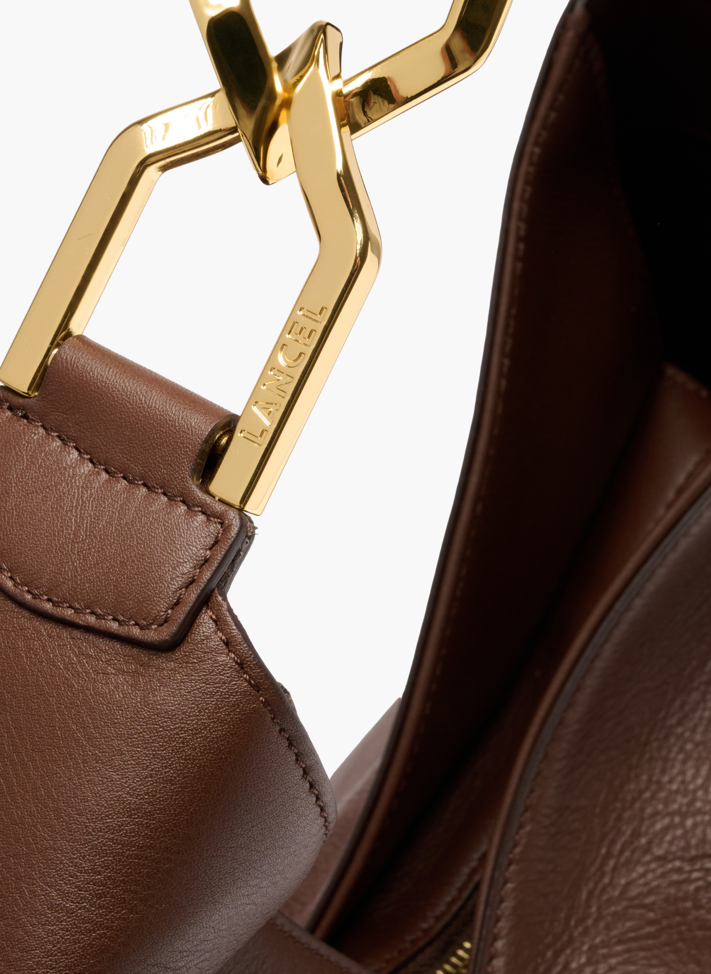 Sac hobo zippé l pagode de lancel en cuir LANCEL Marron