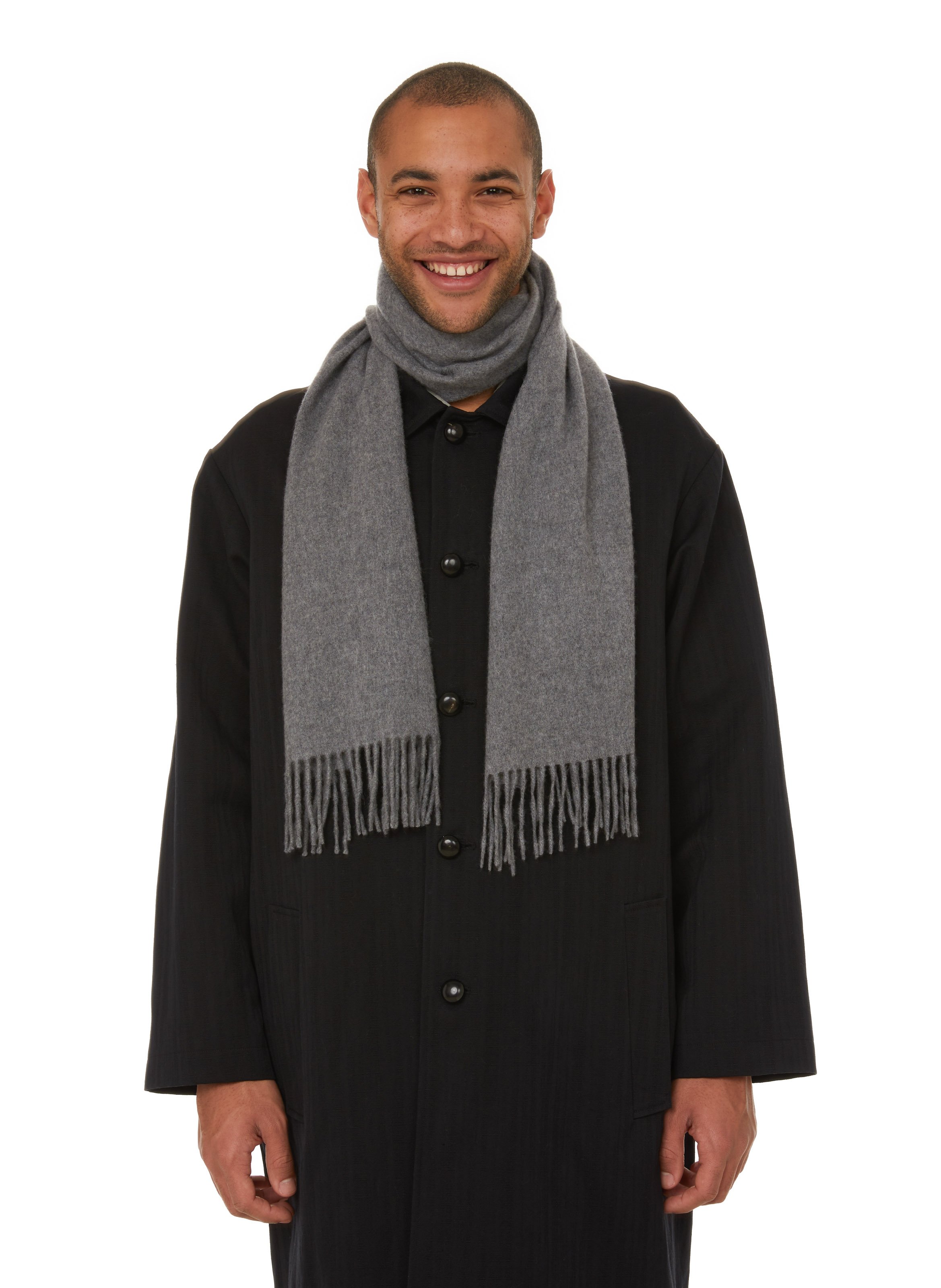 Cashmere fringed scarf AU PRINTEMPS PARIS Grey