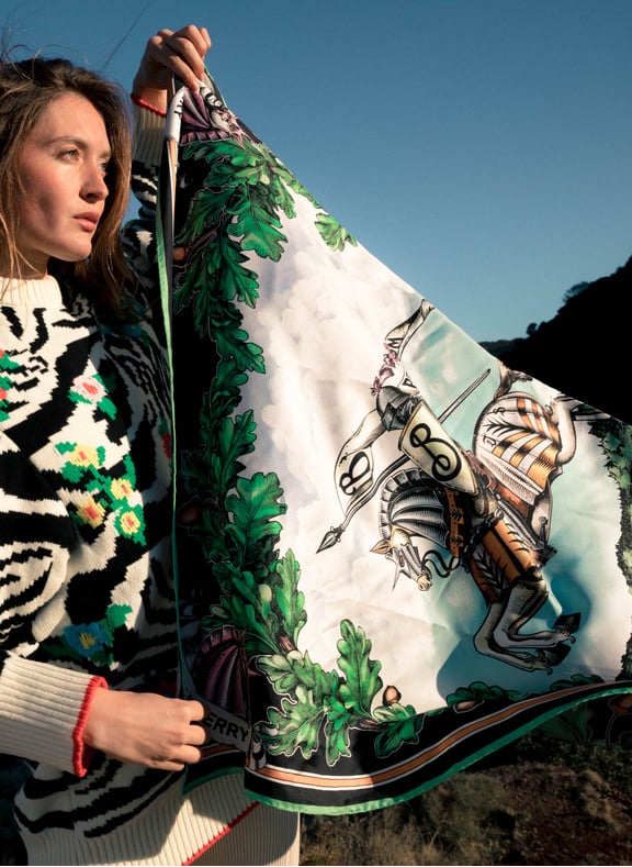 Silk scarf Multicolour by BURBERRY BURBERRY Silk scarf Multicolour