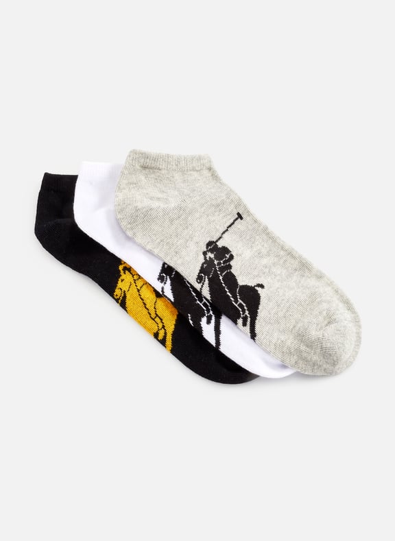 Set of three cotton ankle socks Grey by POLO RALPH LAUREN POLO RALPH LAUREN Set of three cotton ankle socks Grey