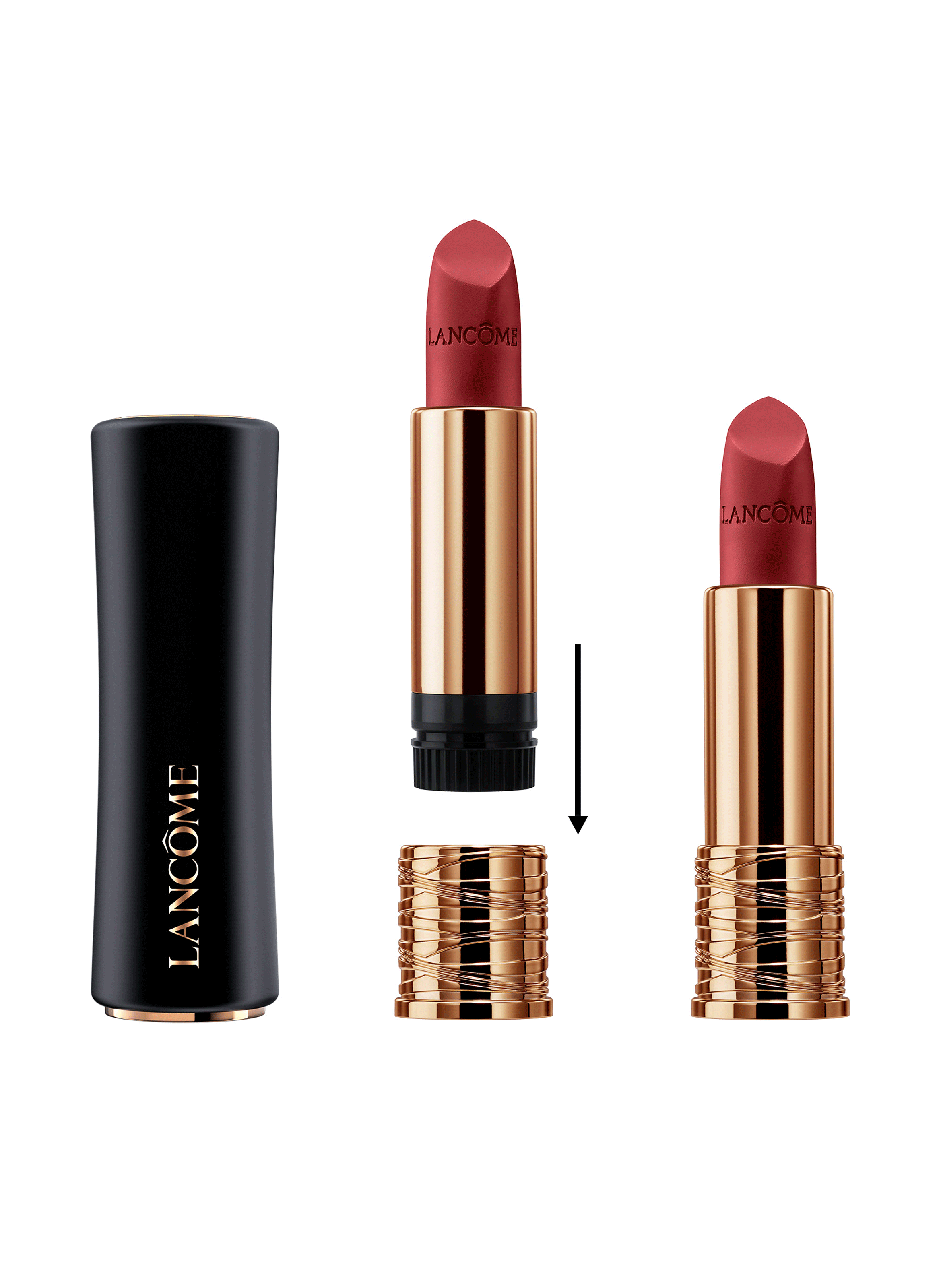 L'Absolu Rouge La Recharge Rouge à Lèvres Mat Poudré - Tenue & Confort Longue Durée LANCÔME 888 french idol