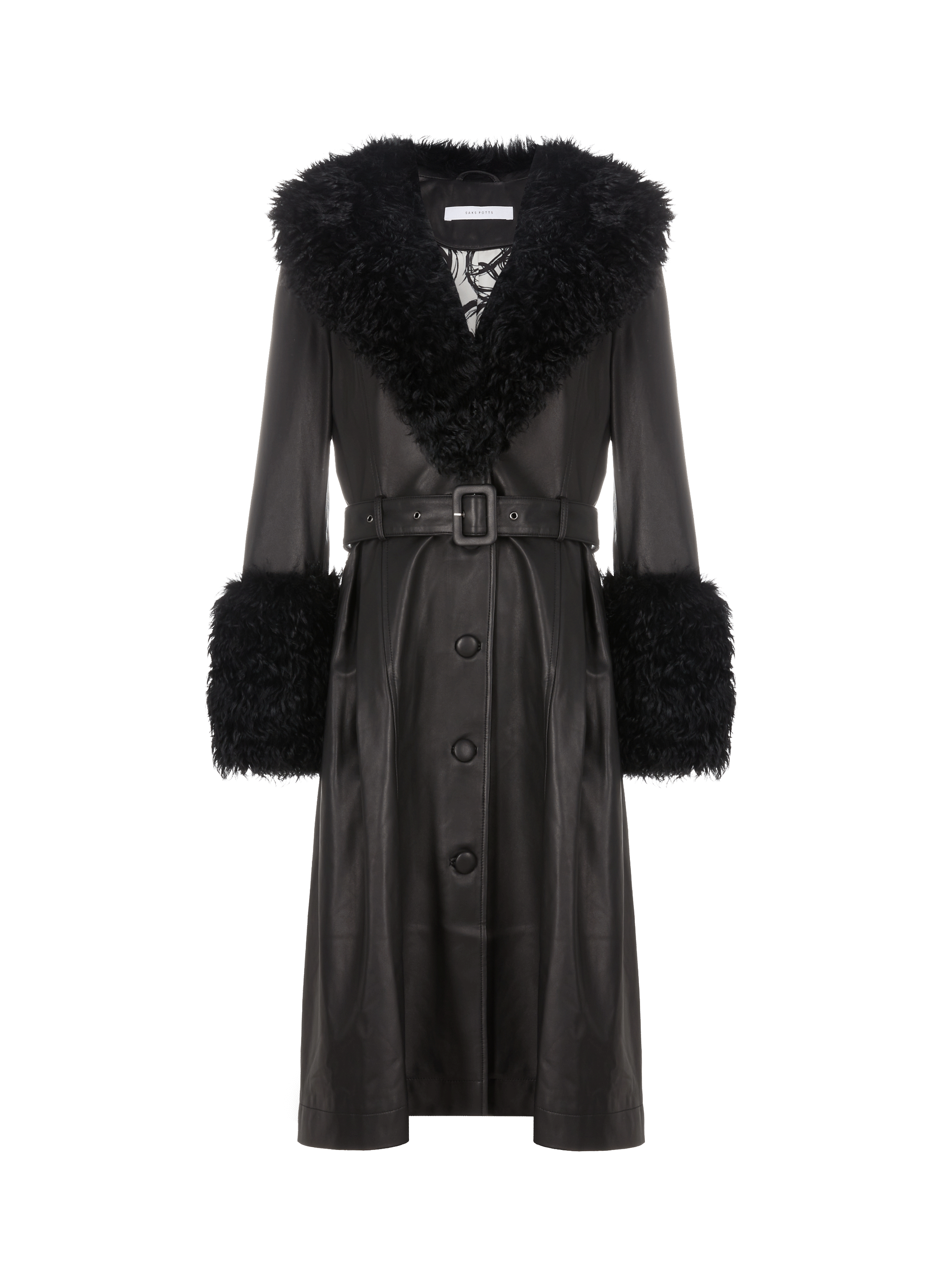 Trench en cuir avec fourrure