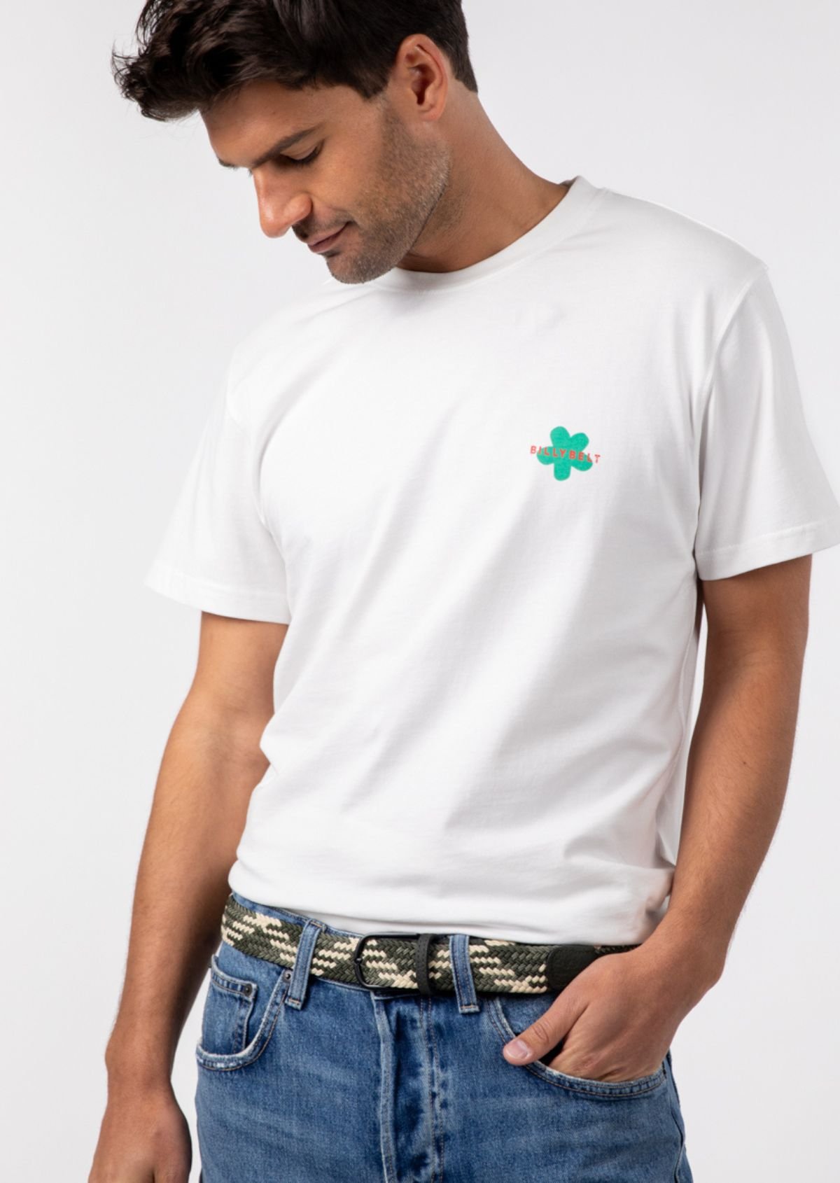 Ceinture tressée élastique multicolore BILLYBELT Vert