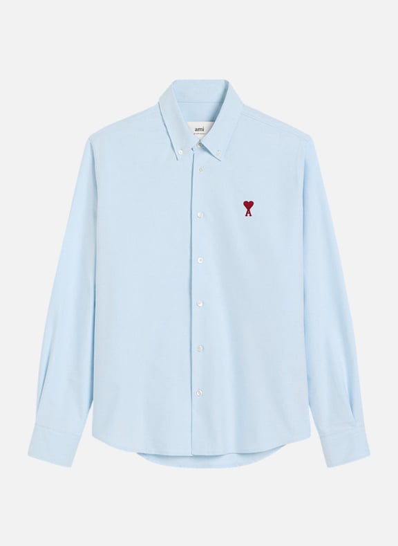 Chemise col boutonné ami de coeur unisexe Bleu by AMI PARIS AMI PARIS Chemise col boutonné ami de coeur unisexe Bleu