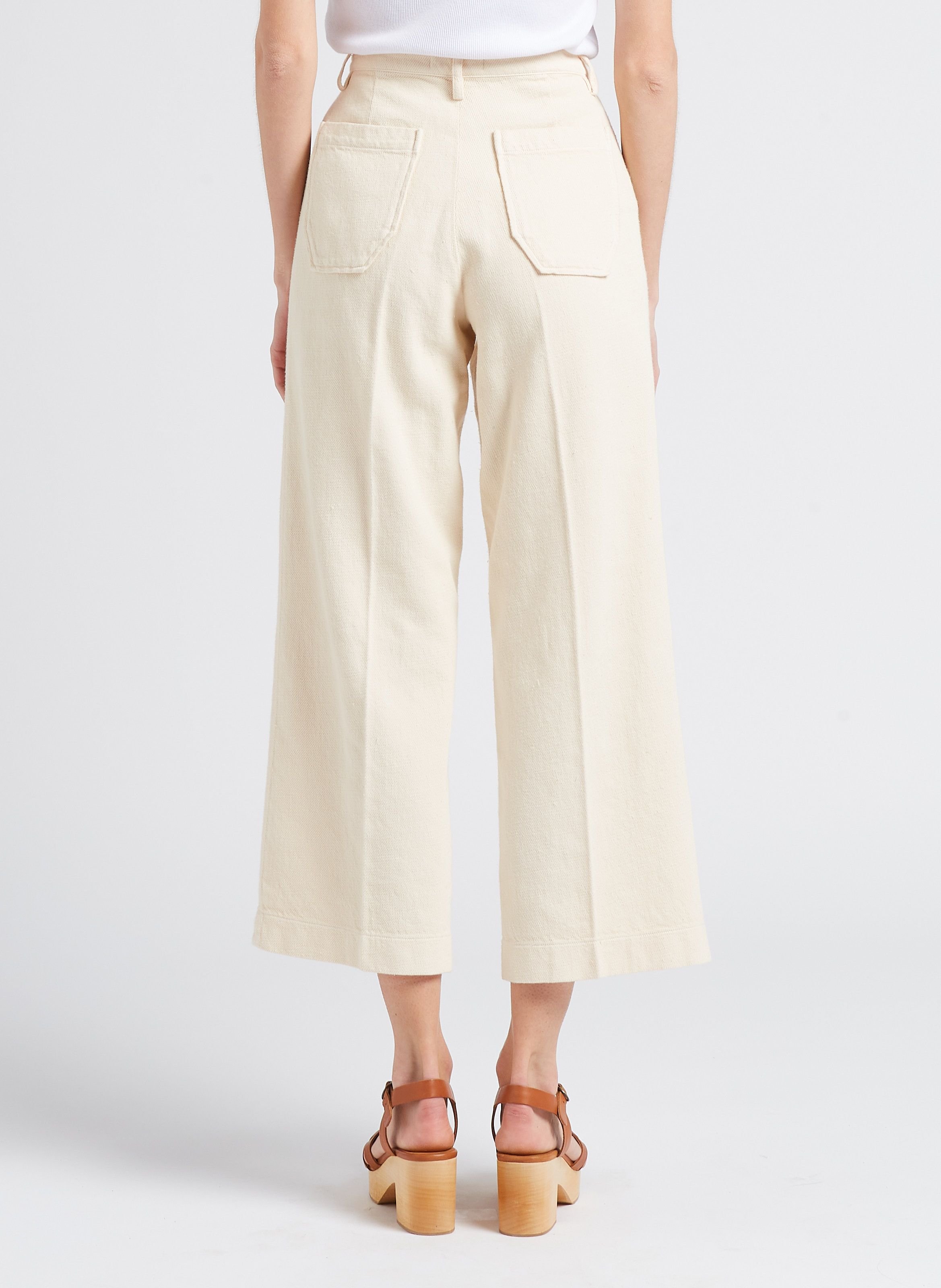 Pantalon droit plissé et texturé en coton hendrick SESSUN Beige