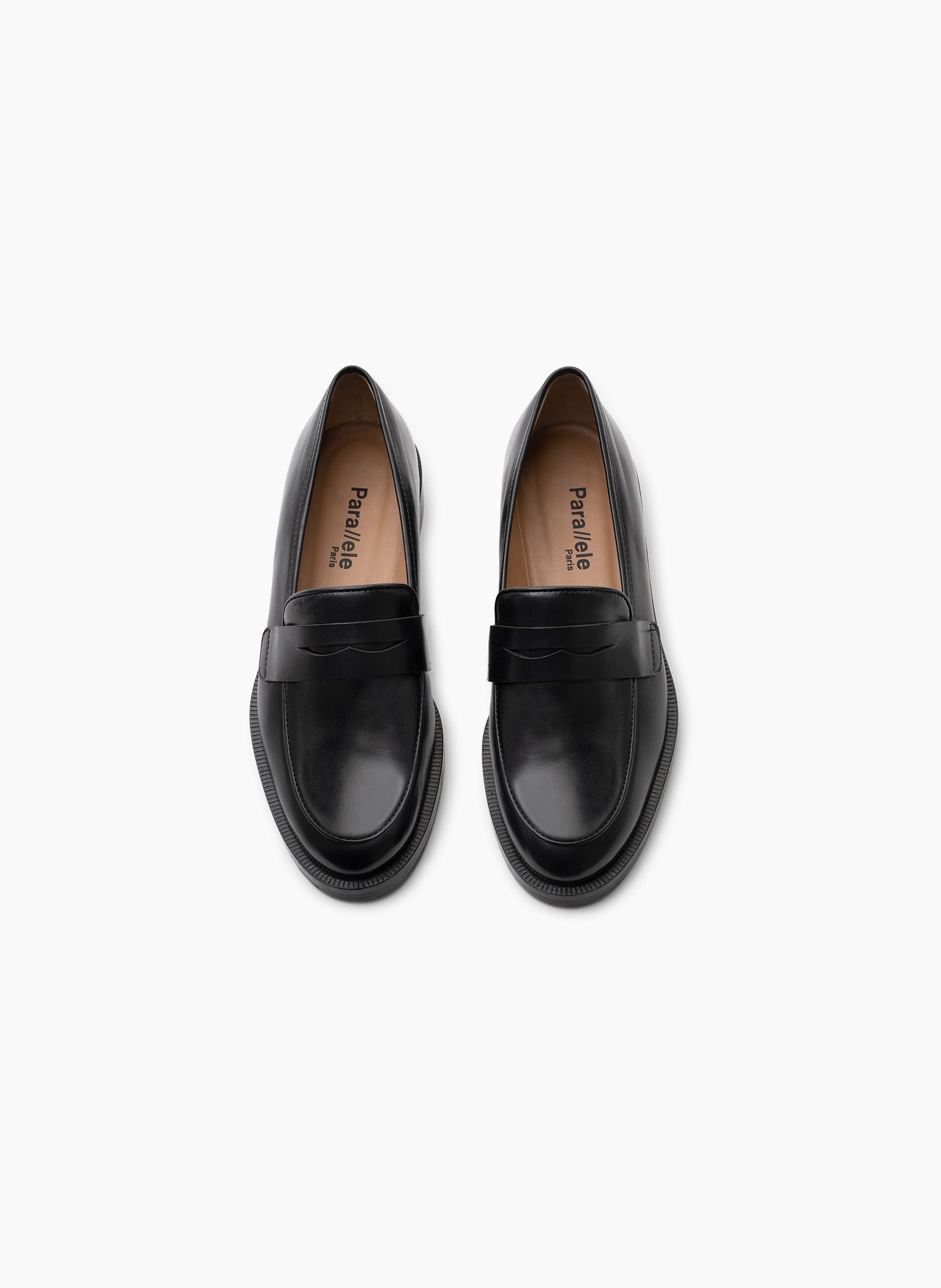 Mocassins baker en veau lisse PARALLELE Noir