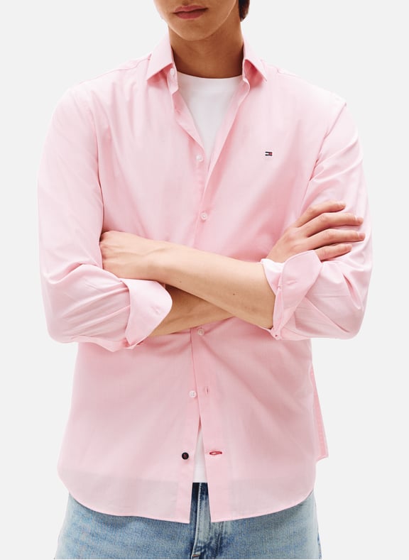 Cotton poplin shirt Pink by TOMMY HILFIGER TOMMY HILFIGER Cotton poplin shirt Pink