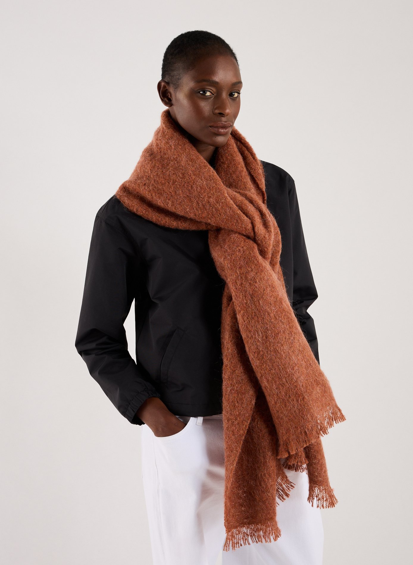 Echarpe à franges New Milene SAISON 1865 Marron