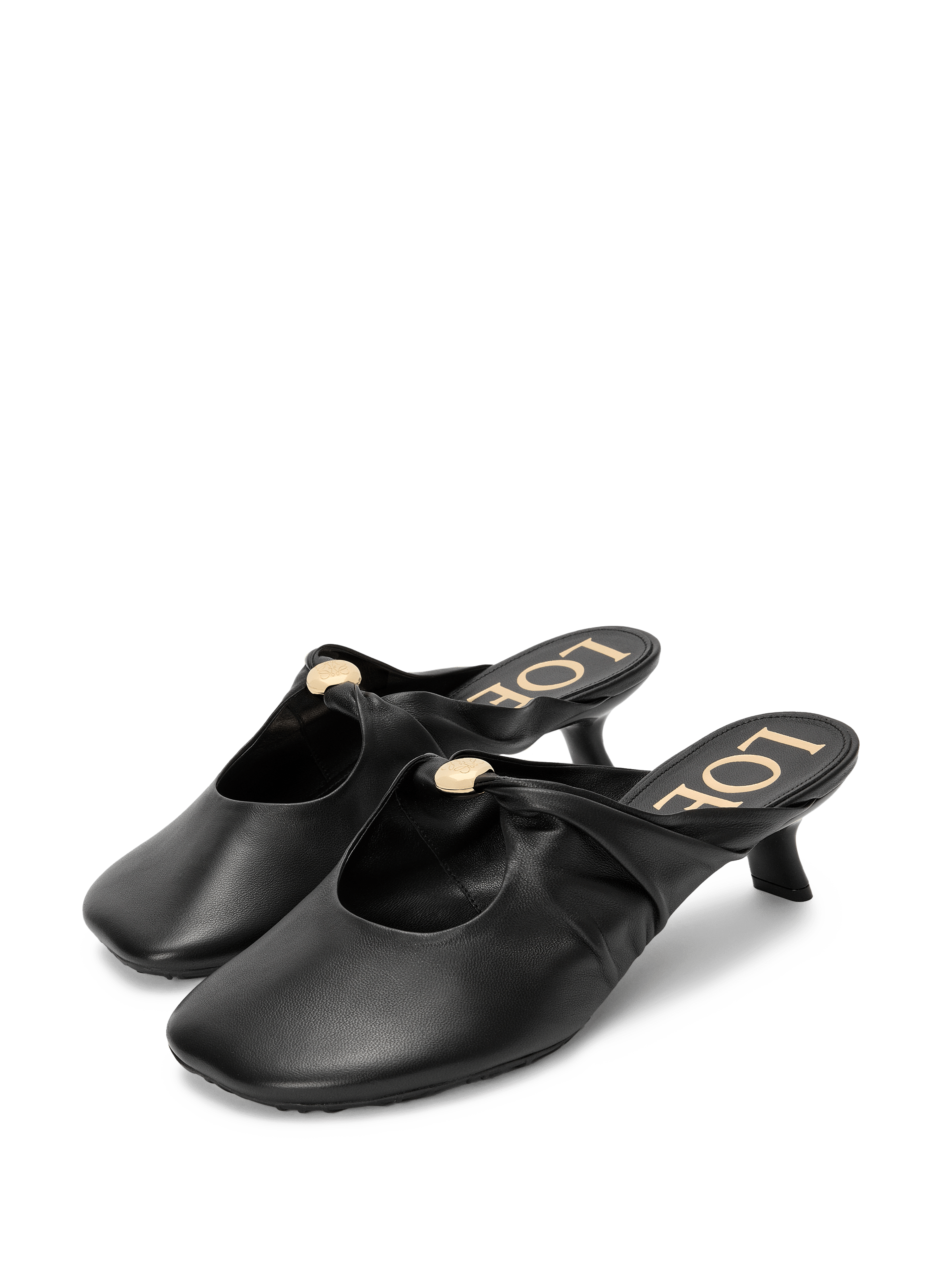 Mule Pebble Soft en cuir d'agneau nappa LOEWE Noir