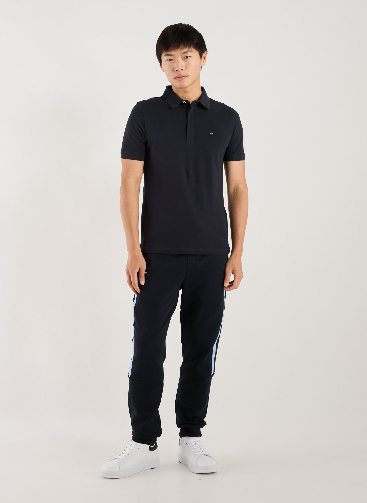 Cotton-blend polo shirt EDEN PARK Blue
