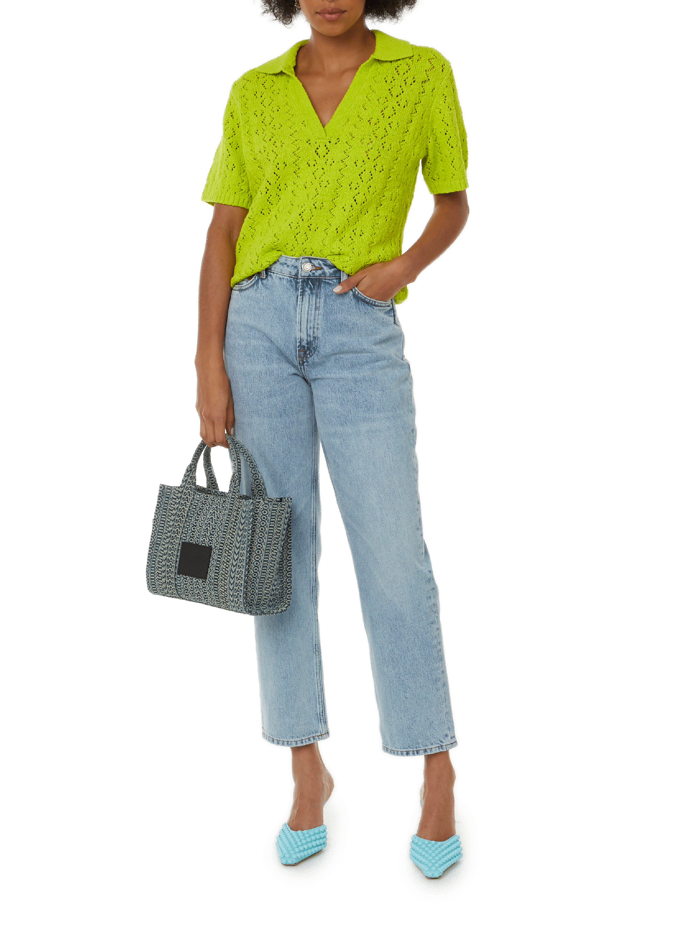 Sac The Mini Tote en coton MARC JACOBS Bleu