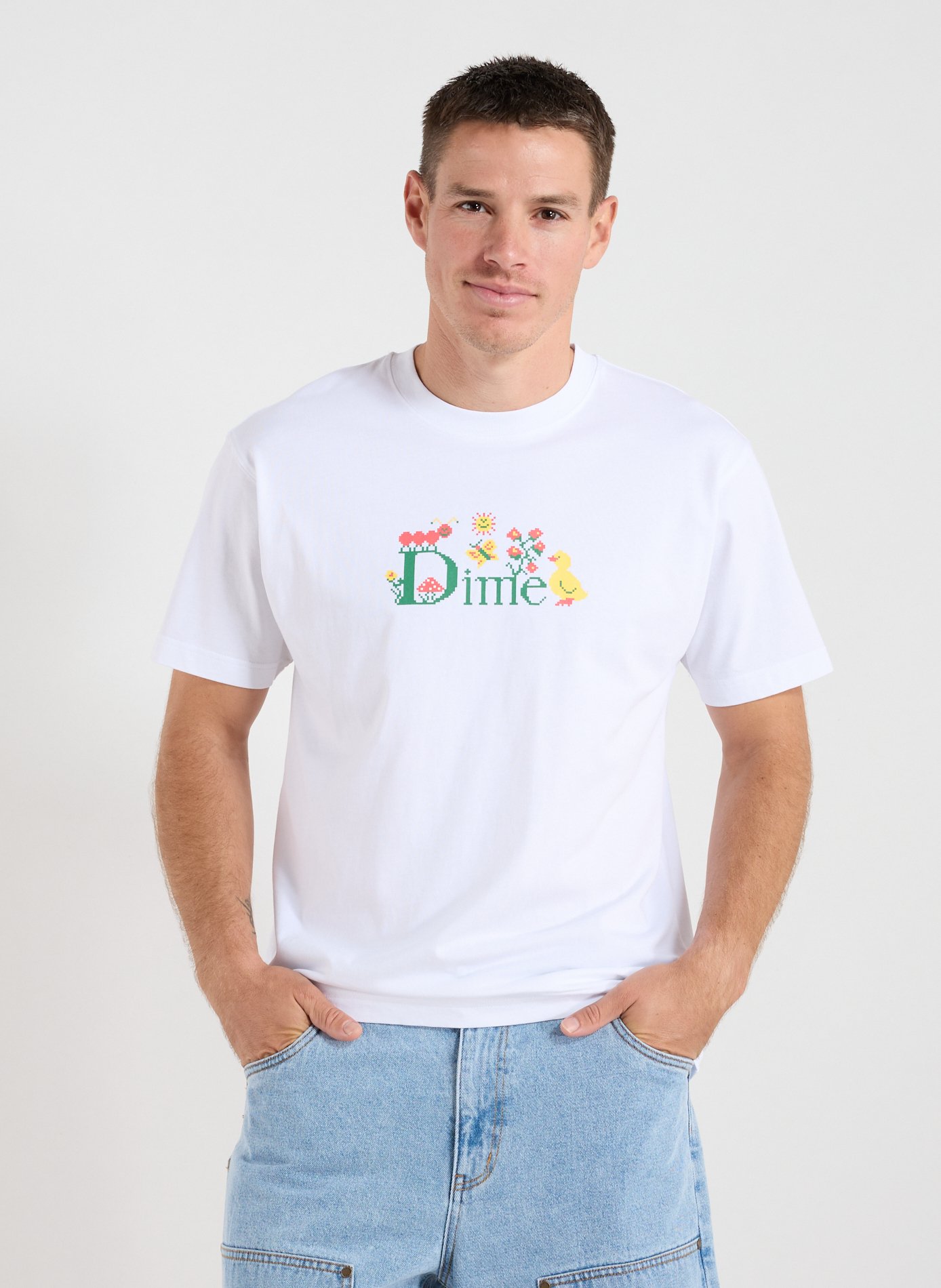 DIME T-shirt droit en coton Blanc